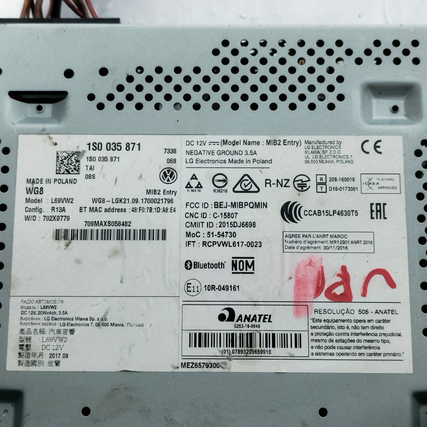 Autoradio Volkswagen UP 2017-2023 cod: 1S0035871 ecoAC14808