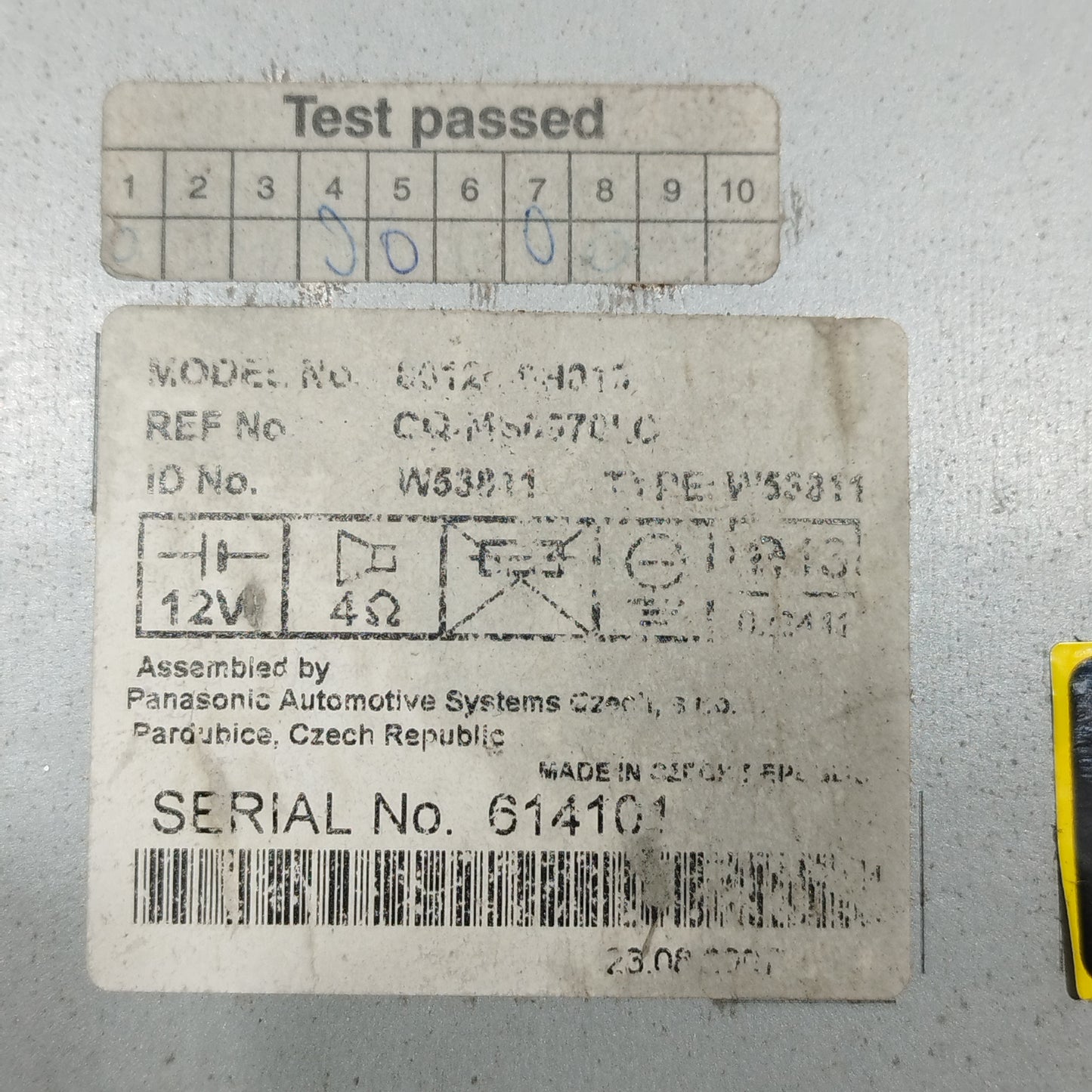 Autoradio Citroen C1 2007 Codice: 86120-0M010 ecoAC11743