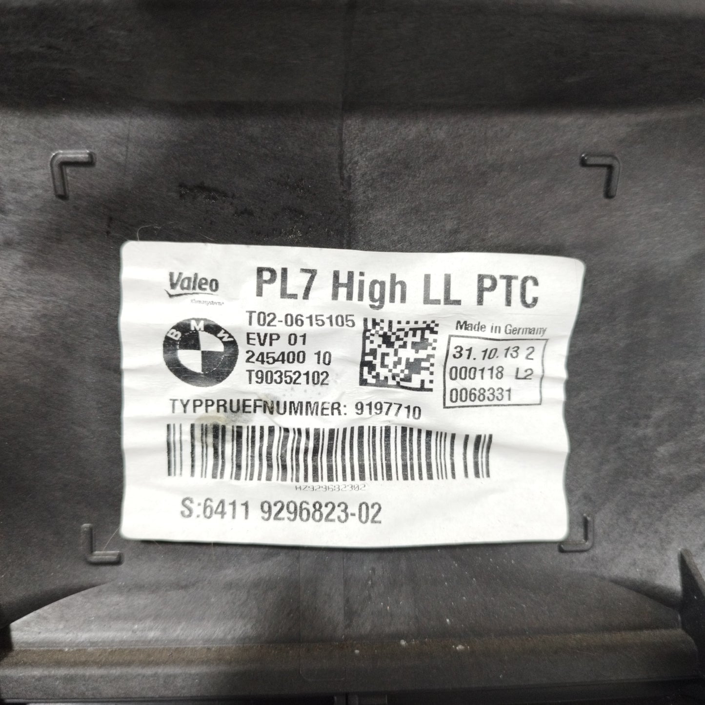 BMW 1er F20 2013 Digitale Heizung Code 9296823-02 ecoAC8397