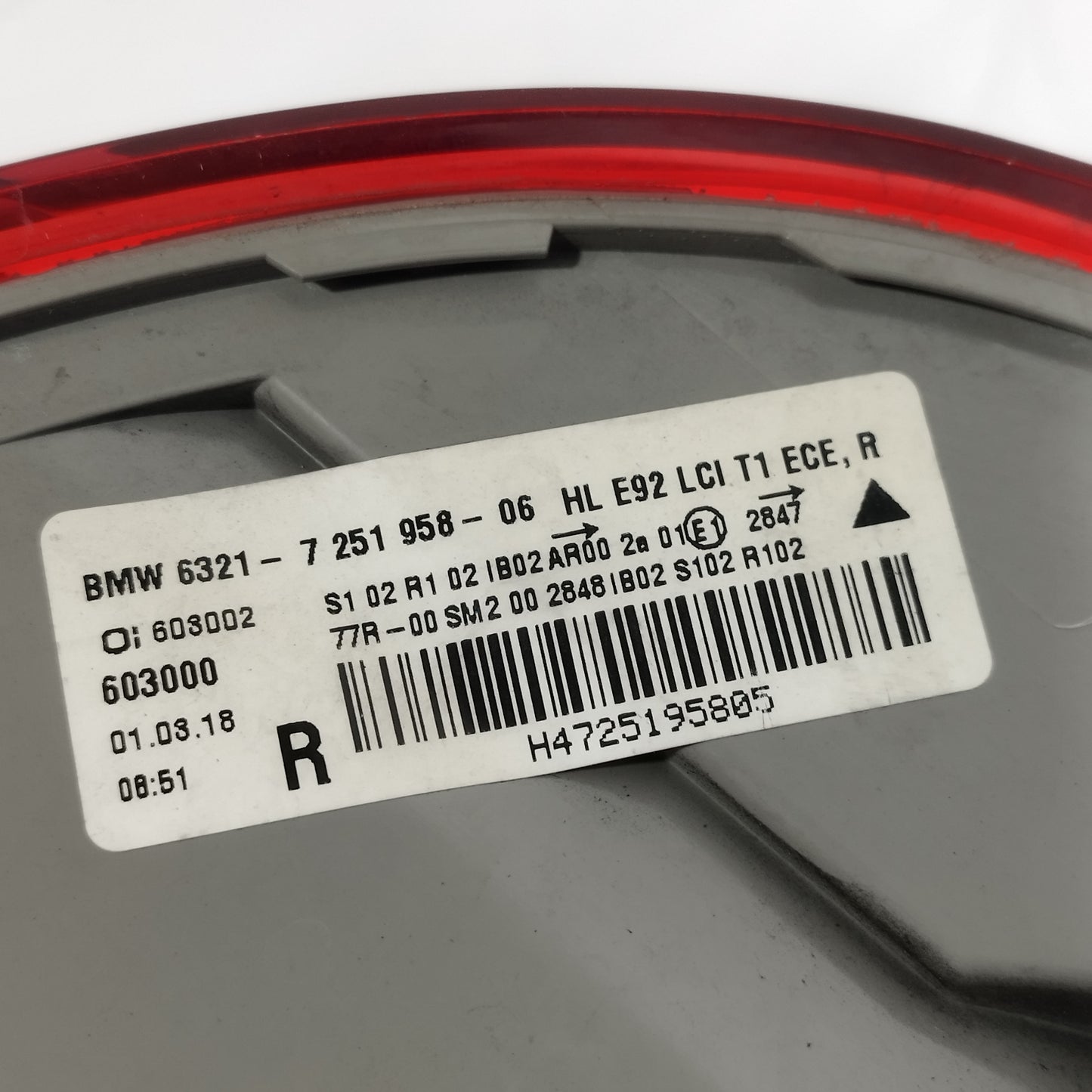 Fanale posteriore dx a Led BMW serie 3 E92 Coupé 2008 Cod: 7251958-06 ecoAC13841