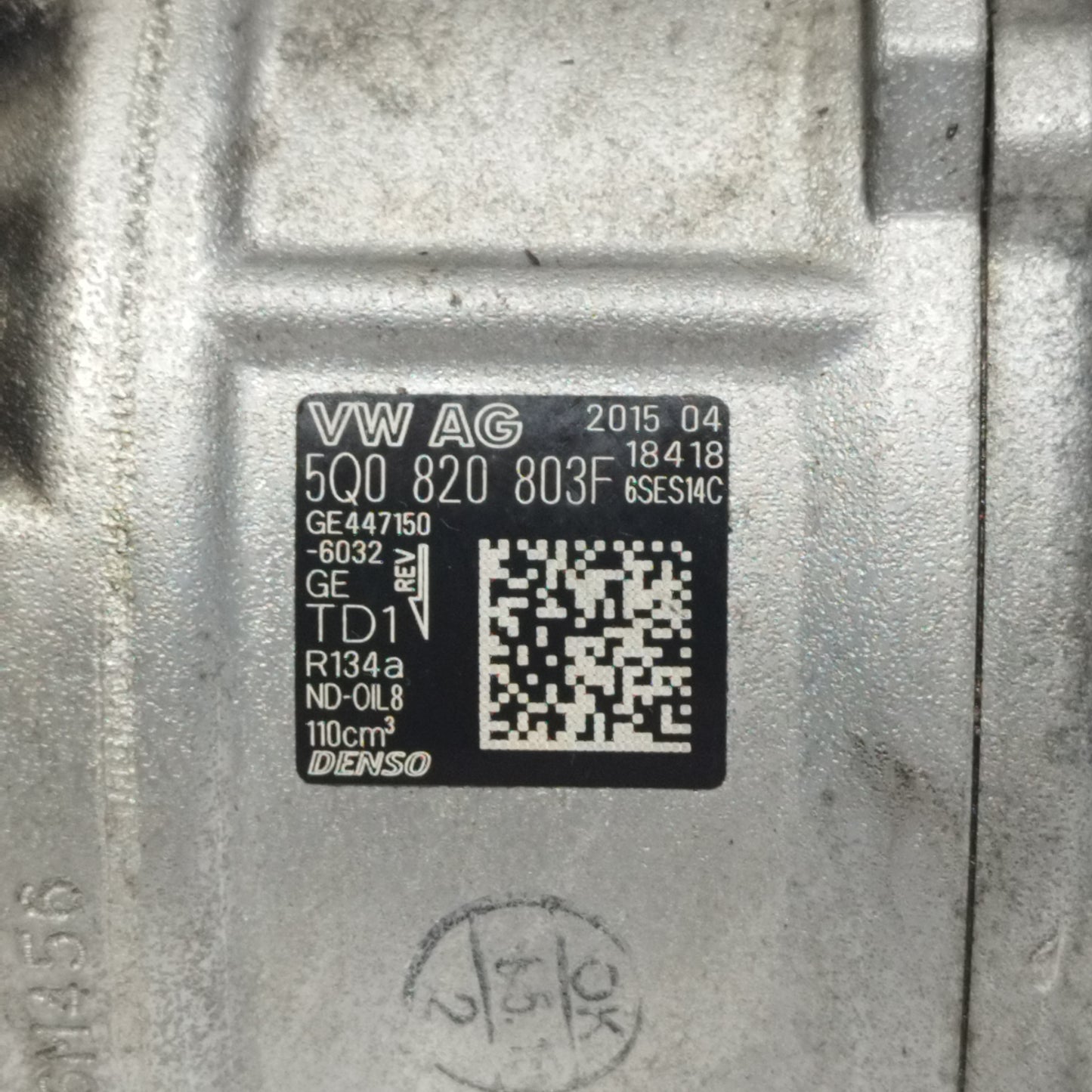 Klimakompressor Seat Leon 2.0 TDI 2015 Code: 5q0820803f ecoAC11803