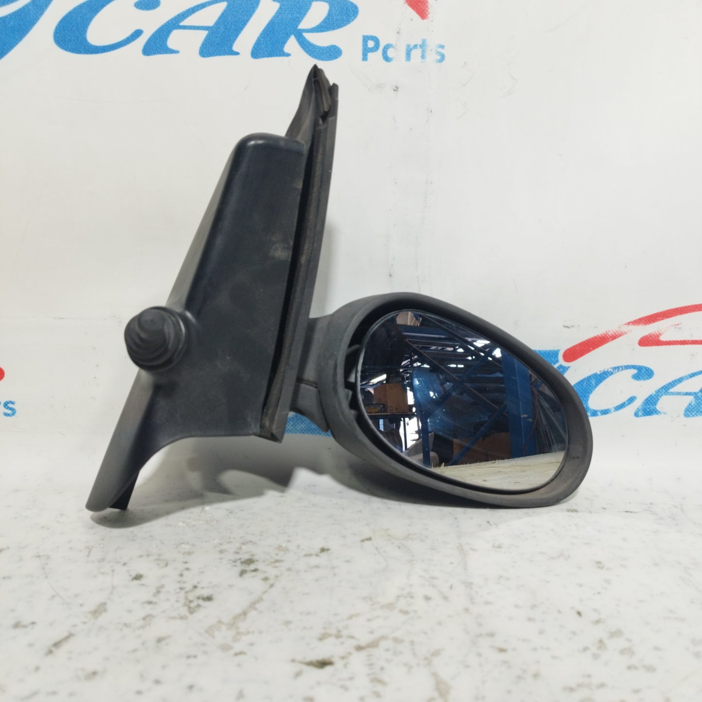 Schwarzer, geprägter, manuell verstellbarer Außenspiegel vorne rechts für Smart Fortwo 450, Baujahr 1998, ecoAC9020