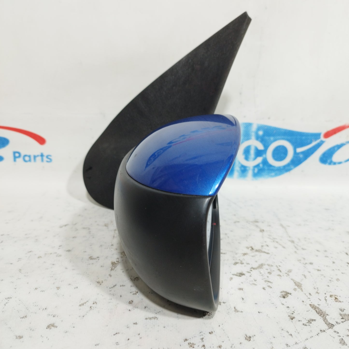 Blauer, manueller Außenspiegel links für Peugeot 206 Plus, Baujahr 2009, ecoAC9072