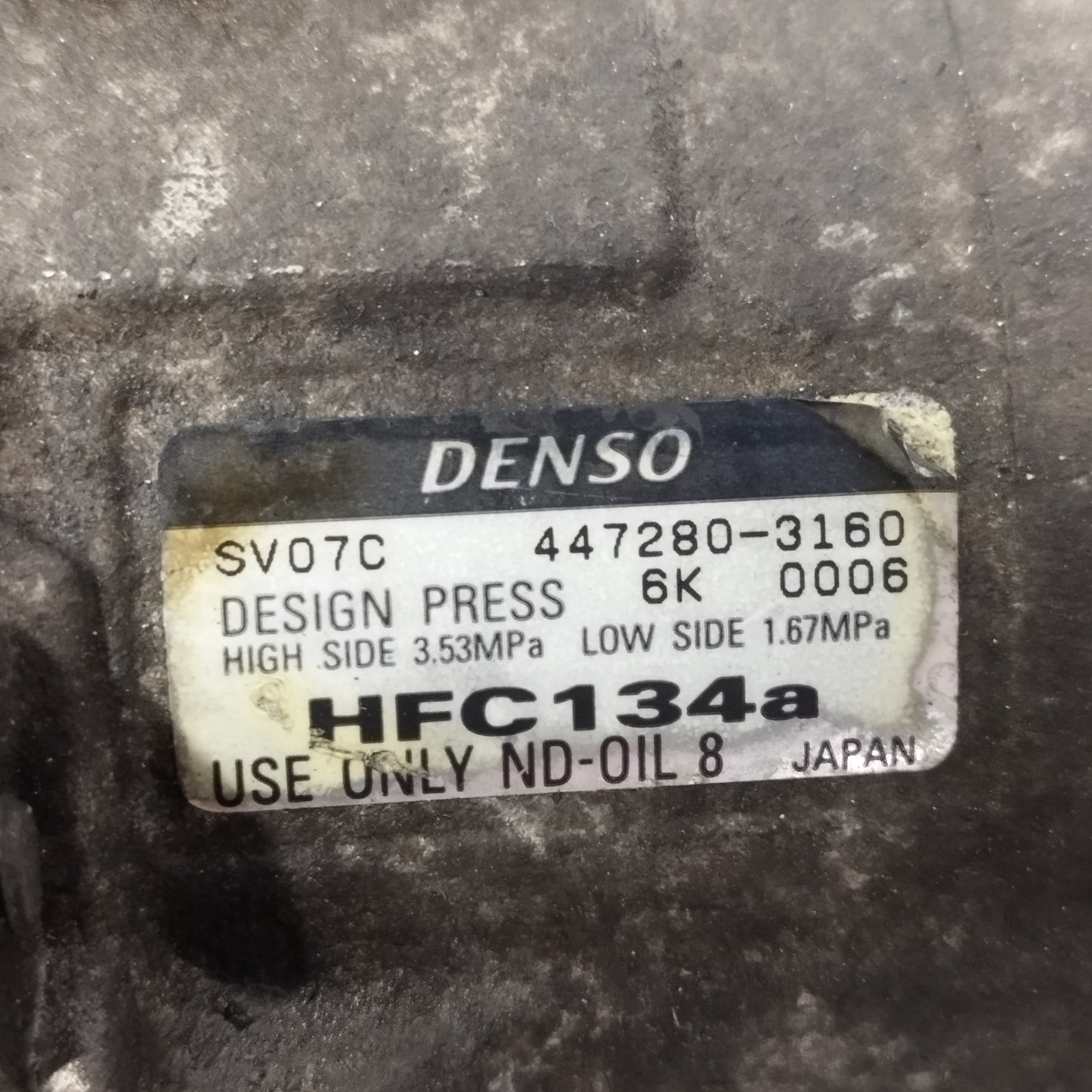 Compressore a / c Daihatsu Cuore 1.0 B 2003-2012 cod: 447280-3160 ecoAC16201