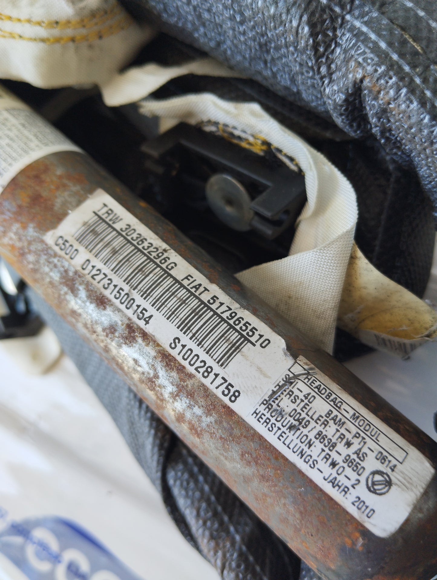 Left side curtain airbag Fiat Grande Punto 2008 code: 517965510 ecoAG5409