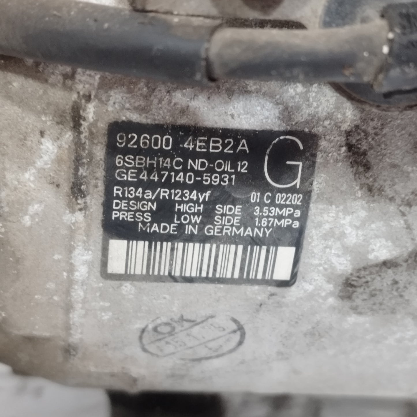 Compressore A/C Renault Kadjar 1.5DCI 2018 Cod: 926004EB2A ecoAC13791