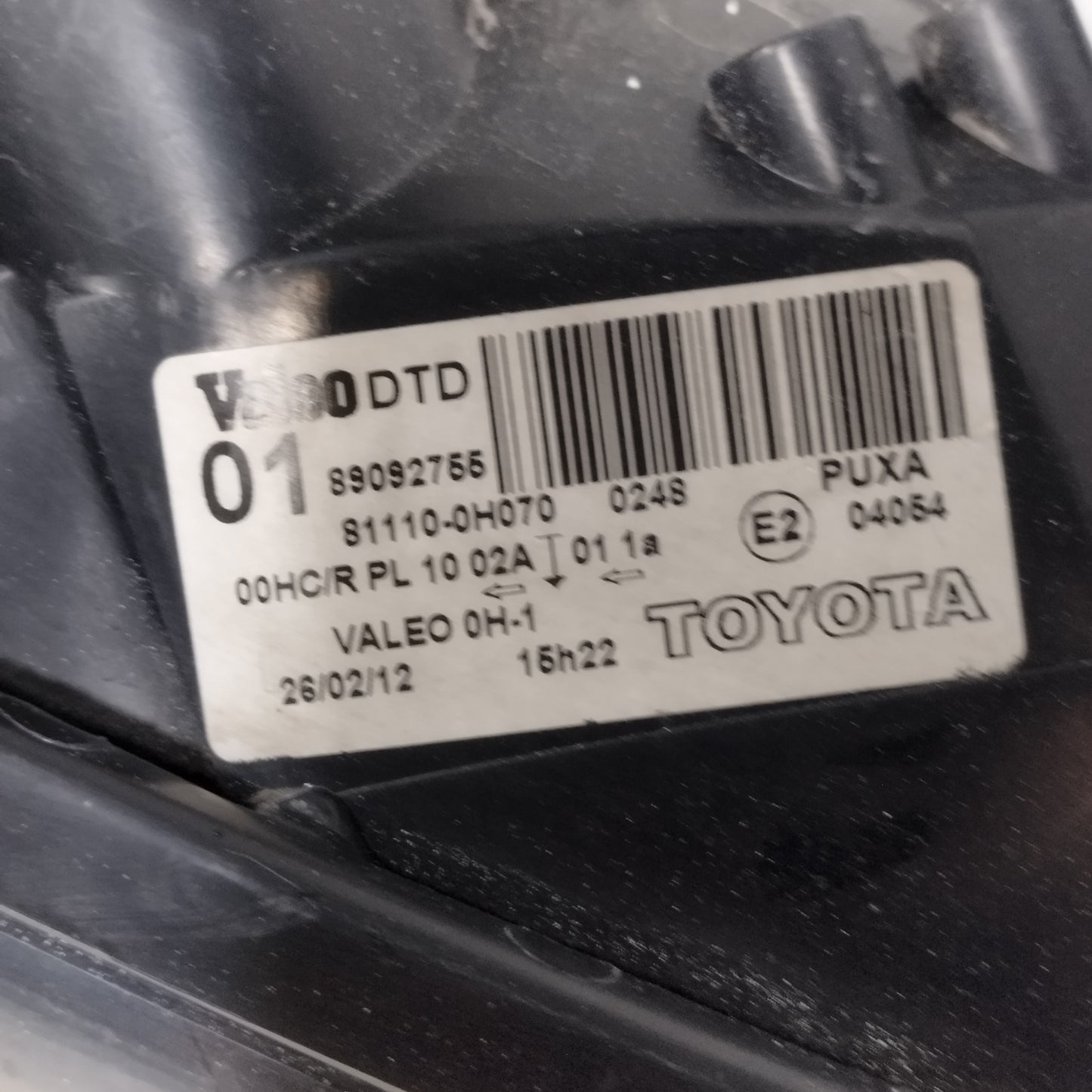 Fanale anteriore dx Toyota Aygo 2010 Cod: 89092755 ecoAC14504
