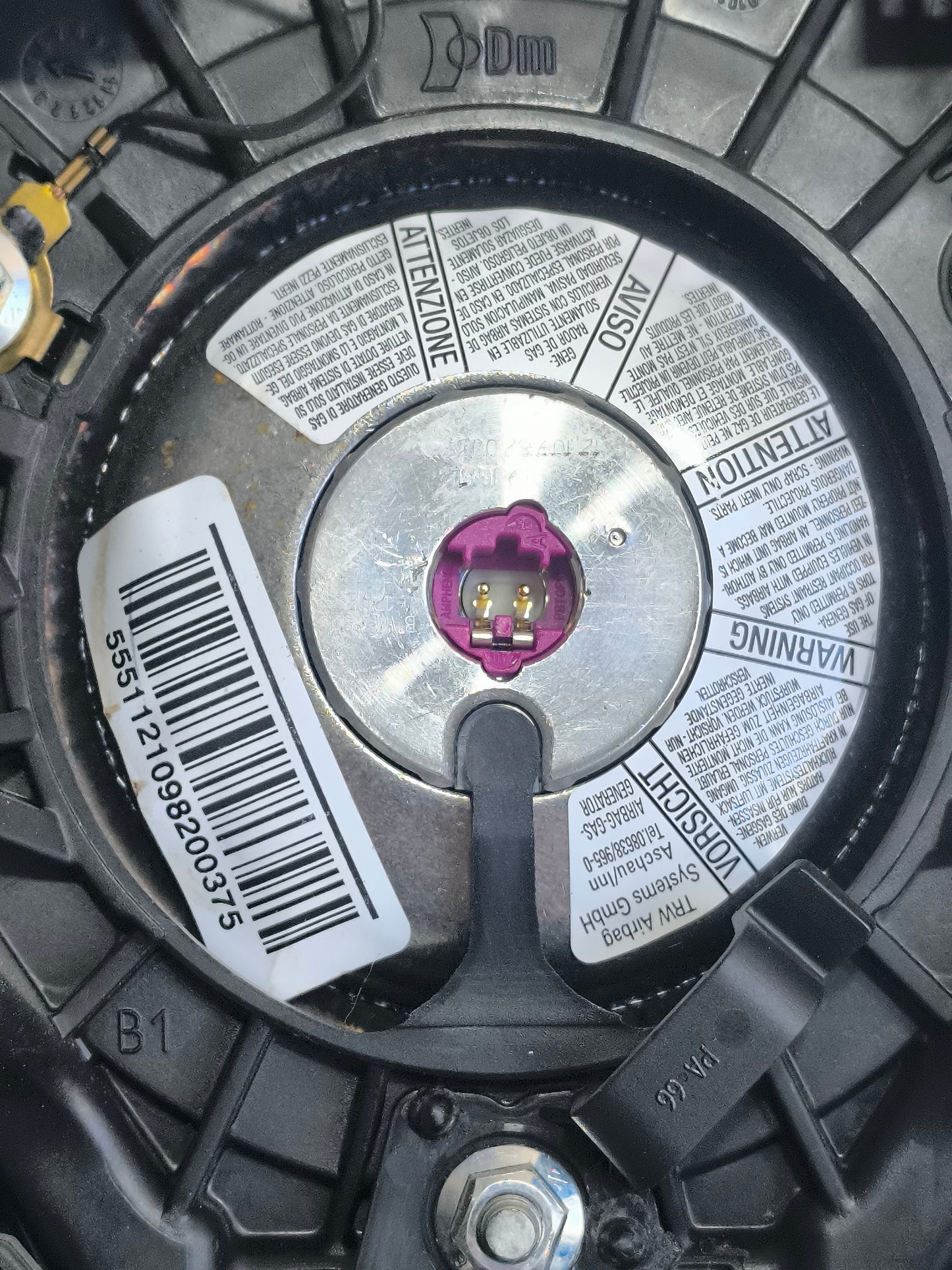 Steering wheel airbag Opel Combo year 2012 Cod. 07355507000 ecoAG6712