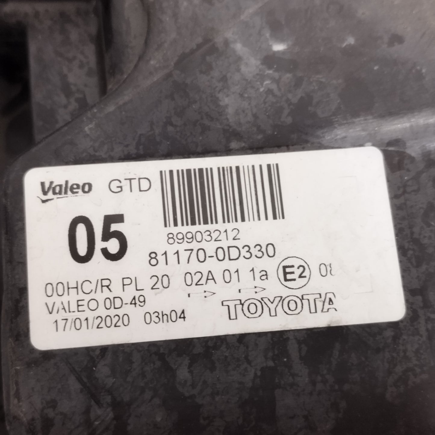 Fanale anteriore sx Toyota Yaris 2010 Cod: 81170-0D330 ecoAC14121