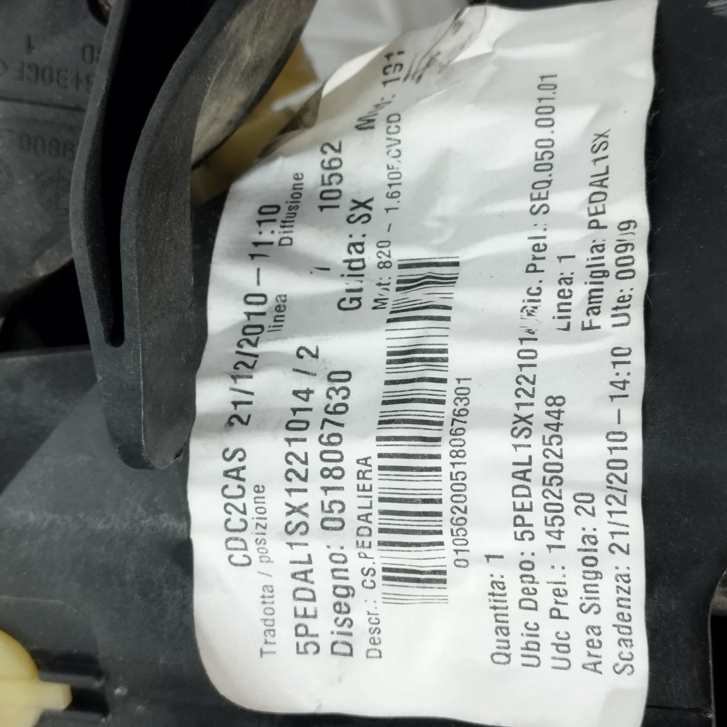 Pedale Alfa Romeo Giulietta 1.6 JTDM 2014 Code: 51775126 ecoAC12825