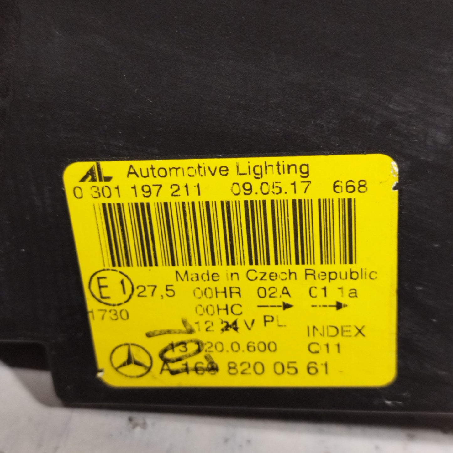 Left front light Mercedes A-Class W169 2007 Code: A1698200561 ecoAC9210