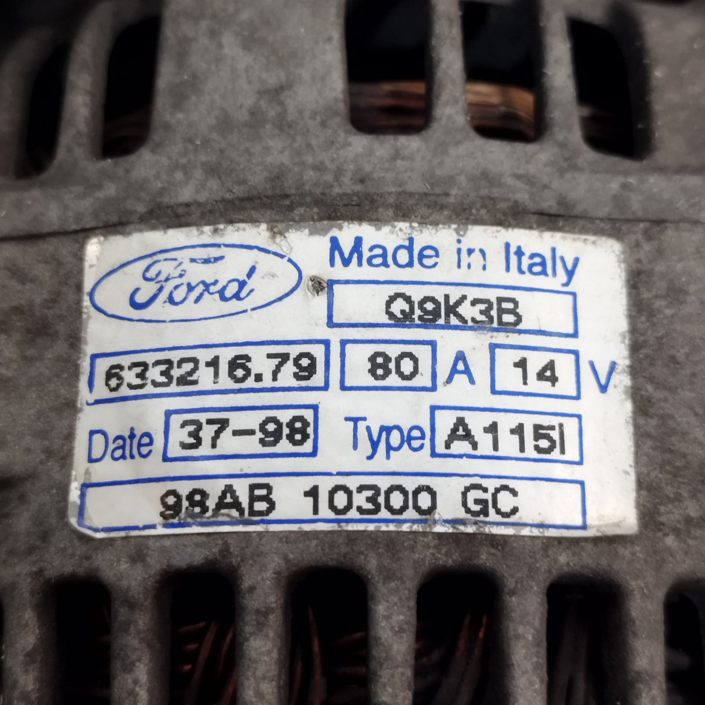 Lichtmaschine Ford Focus 1.4 / 1.6 B 2000 Teilenummer: 98AB10300GC ecoAC13398