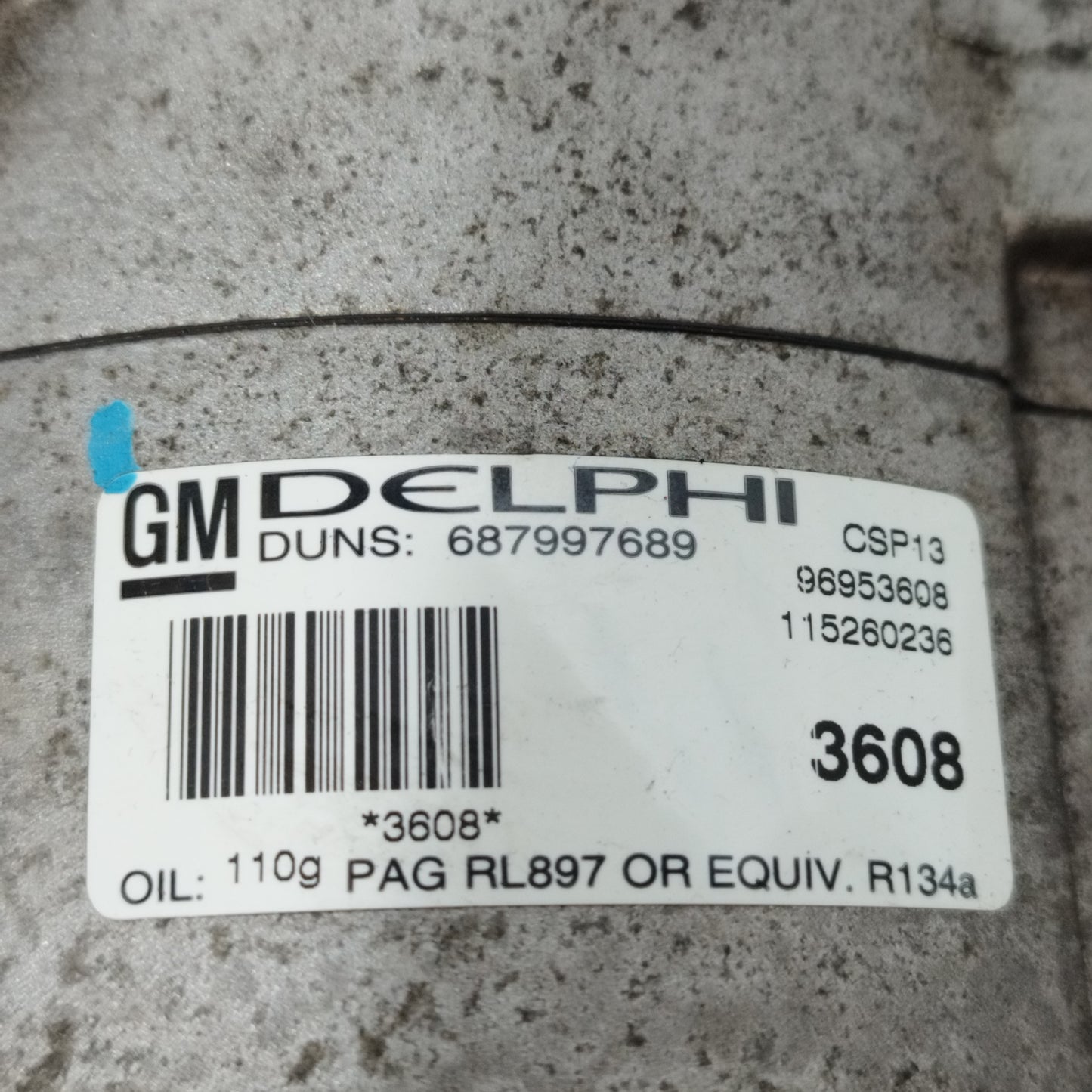 Compressore A/C Chevrolet Aveo 1.2 B 2012 cod: 96953608 ecoAC10184