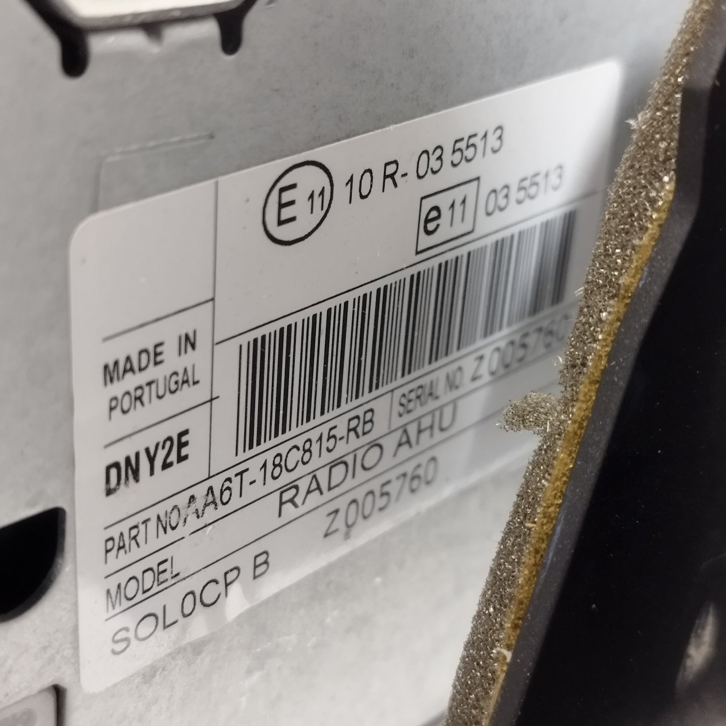 Ford Fiesta 2011 Autoradio Code: AA6T-18C815-rb ecoAC14127