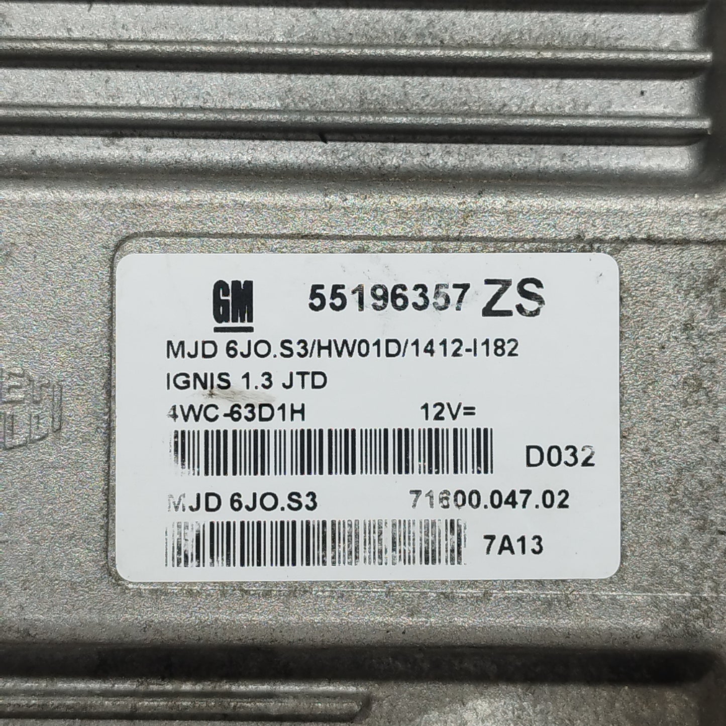 Centralina motore Suzuki Ignis 1.3 JTD 2006 Cod: 55196357ZS ecoAC13259