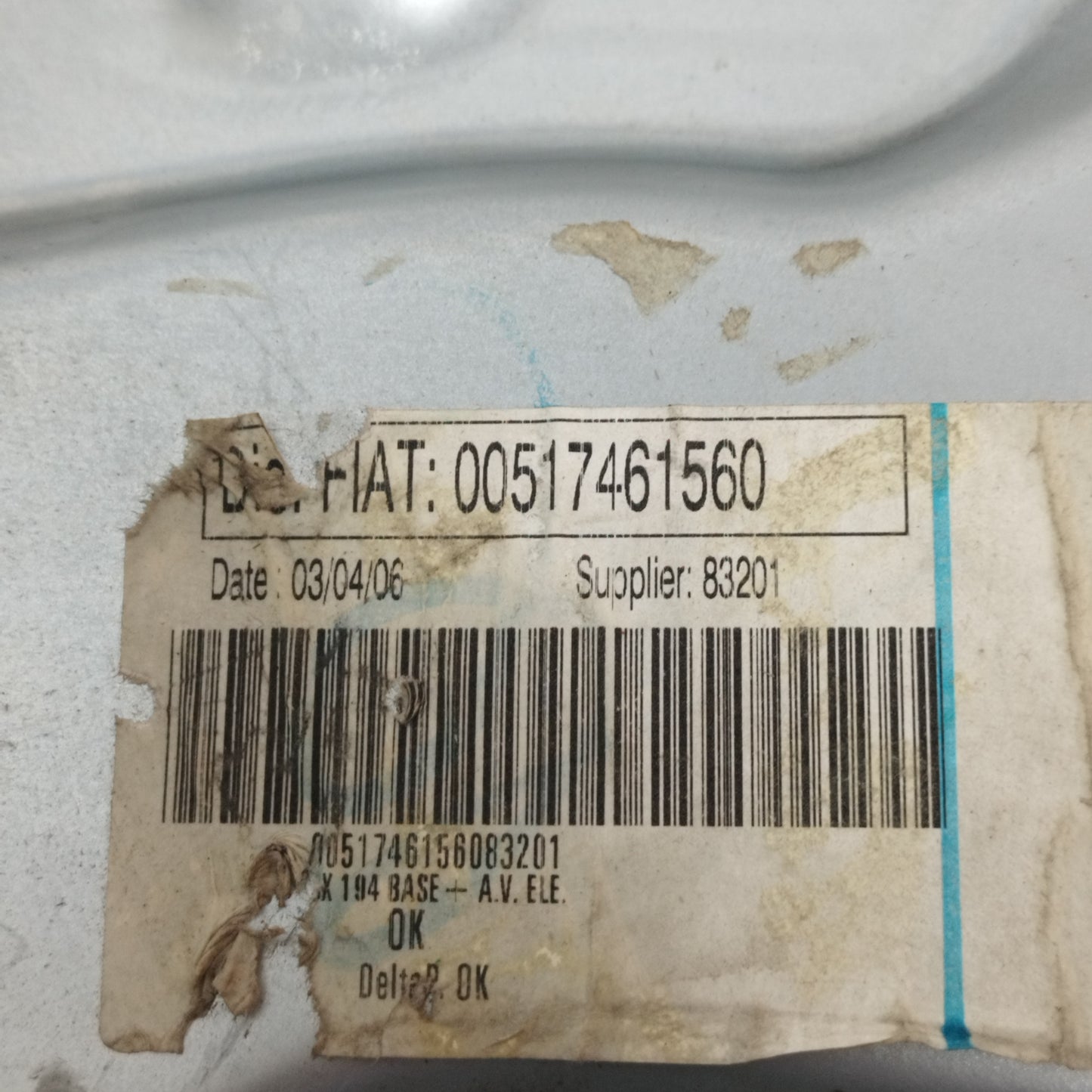 Cremagliera a pannello posteriore sx Fiat Croma 2006 cod: 00517461560 ecoAC9771