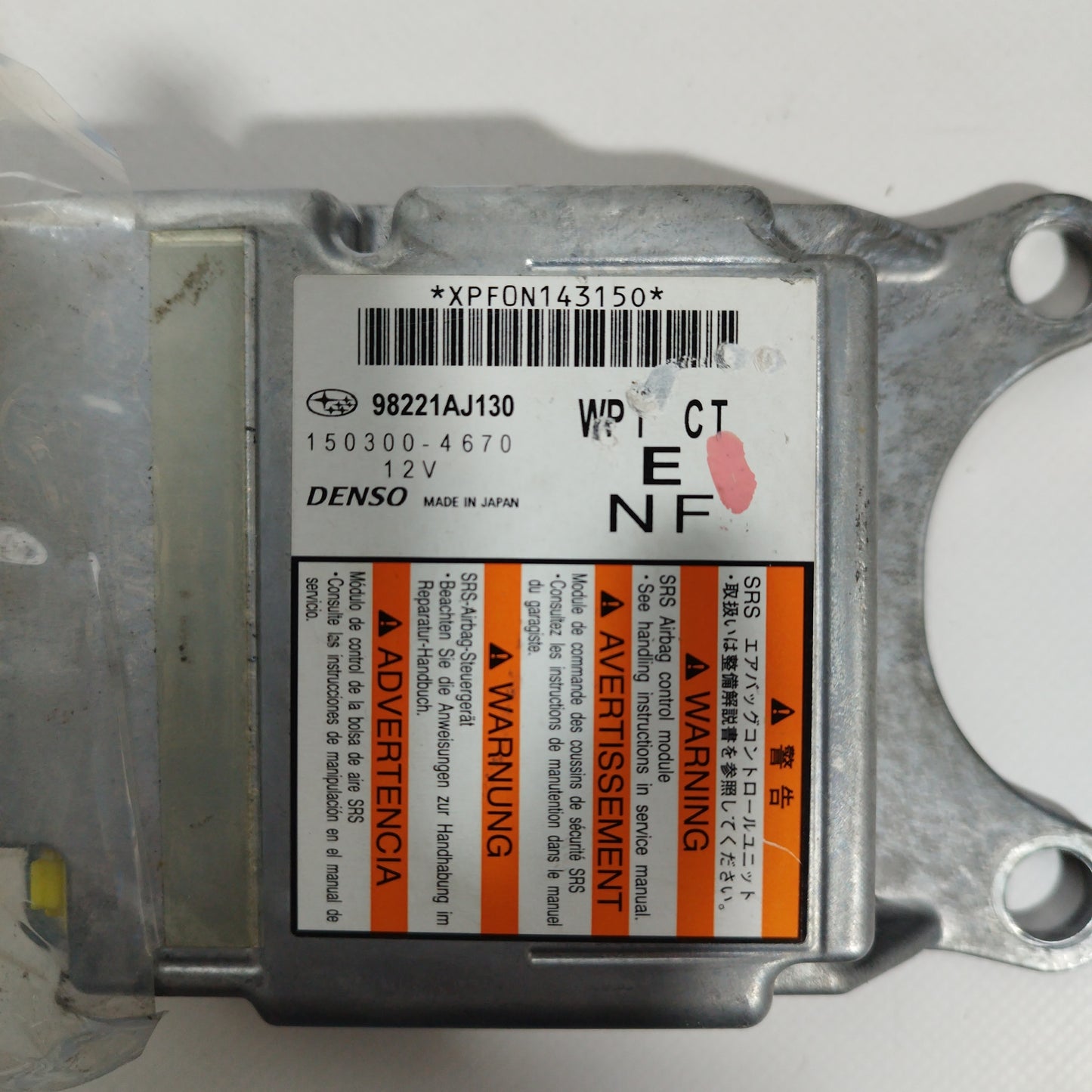 Kit airbag completo Subaru Outback 2012 cod. 98221aj130 ecoAC1246