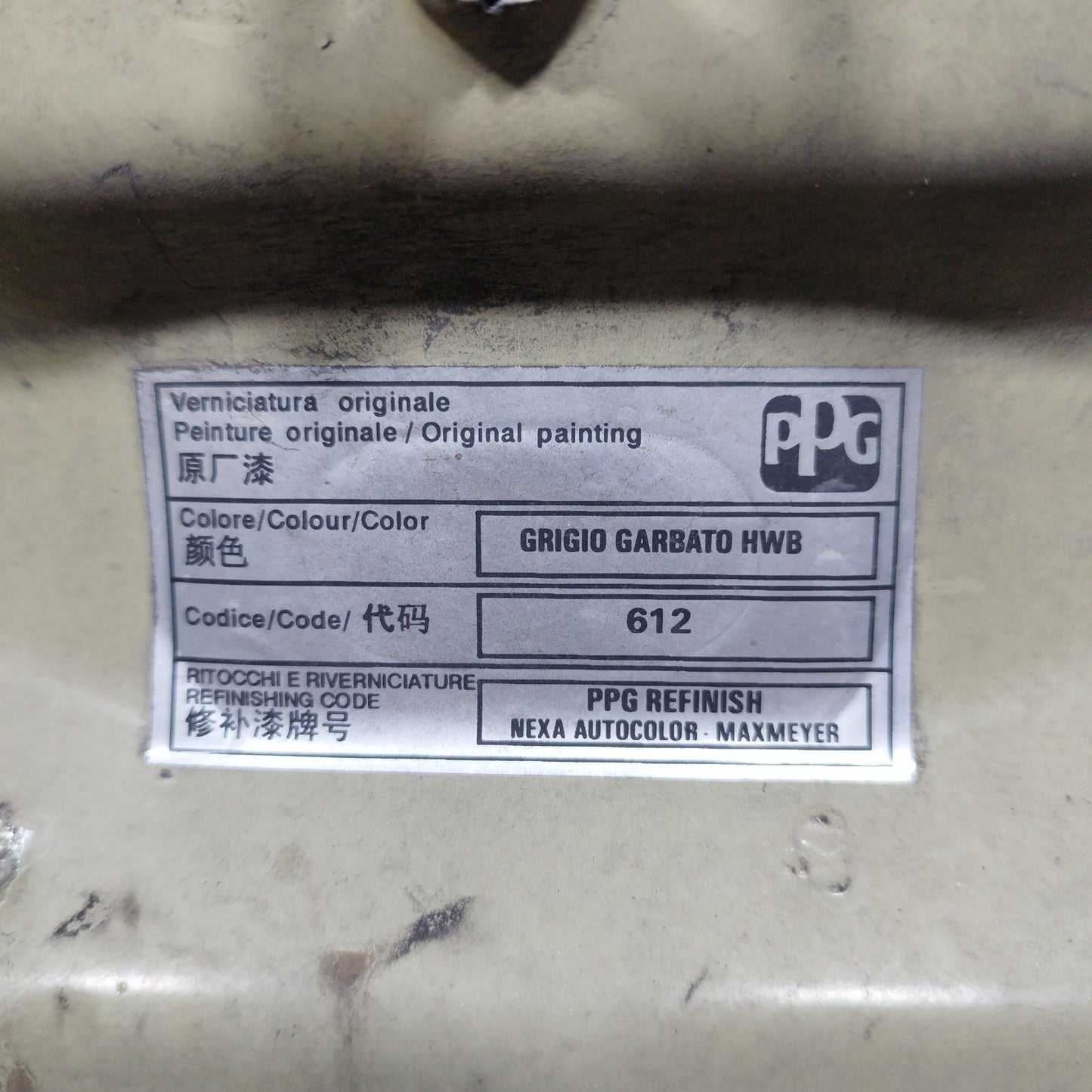 Cofano grigio garbato hwb Fiat punto 2005 (codice colore 612) ecoAC1499