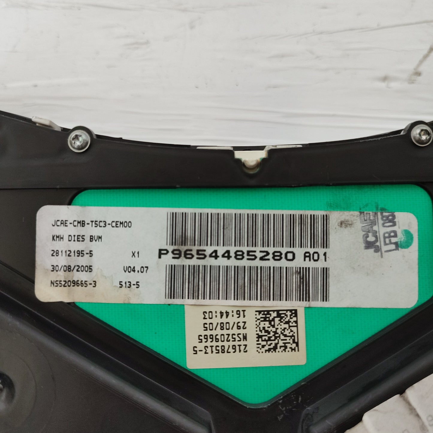 Peugeot 307 1.6 HDI Instrumententafel-Code: p9654485280 ecoAG857