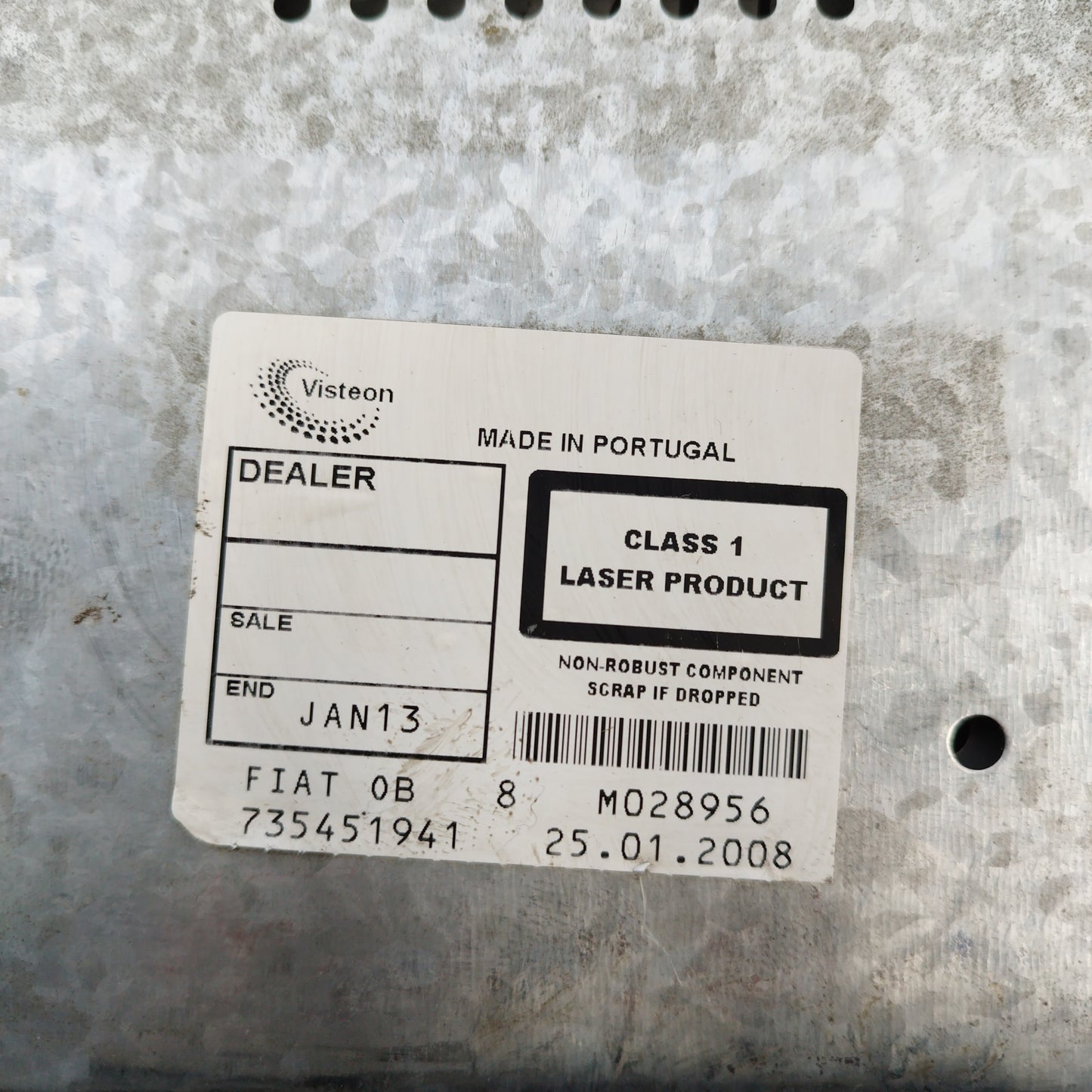 Fiat Bravo 2008 car radio code 735451941 ecoAC1741