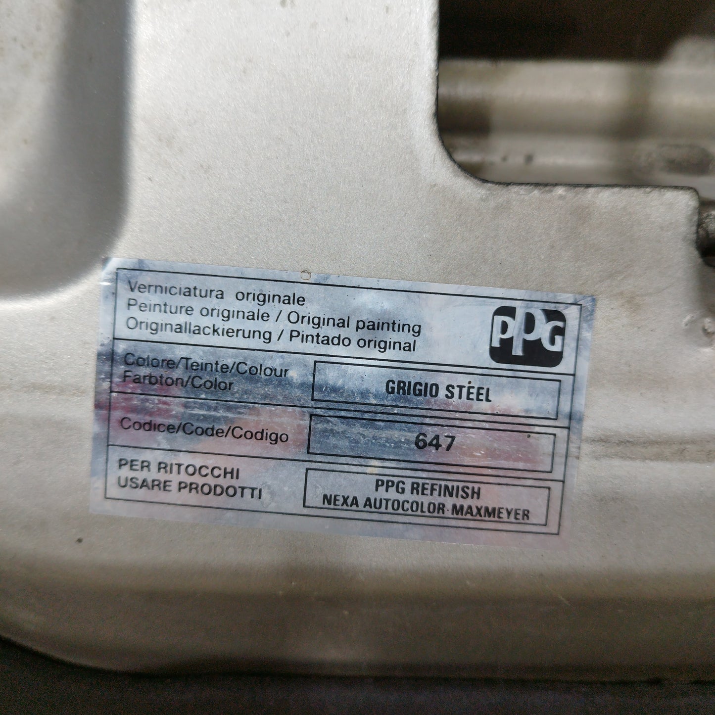 Cofano grigio steel codice 647 Fiat Idea 2006 ecoAC1887