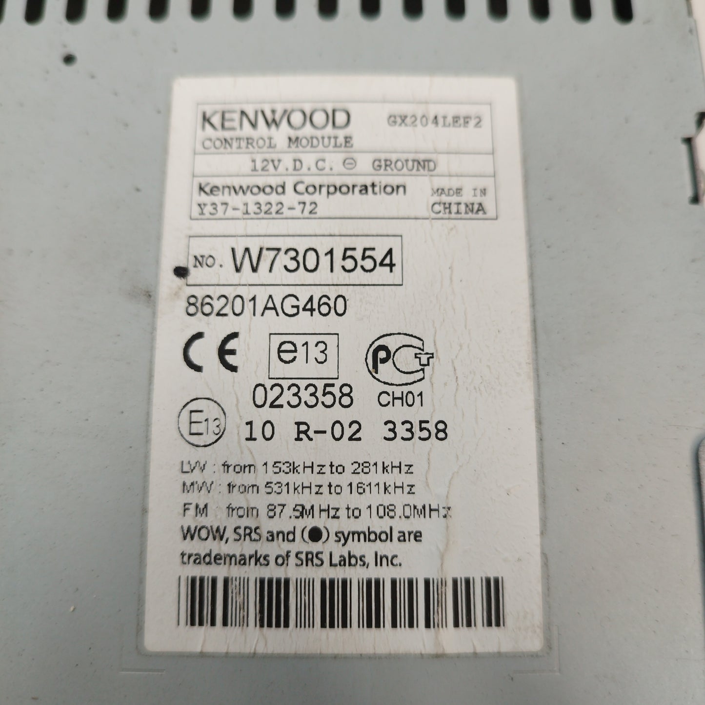 MP3 car radio Subaru Outback 2008 code 86201ag460/y37-1322-72 ecoAC2818