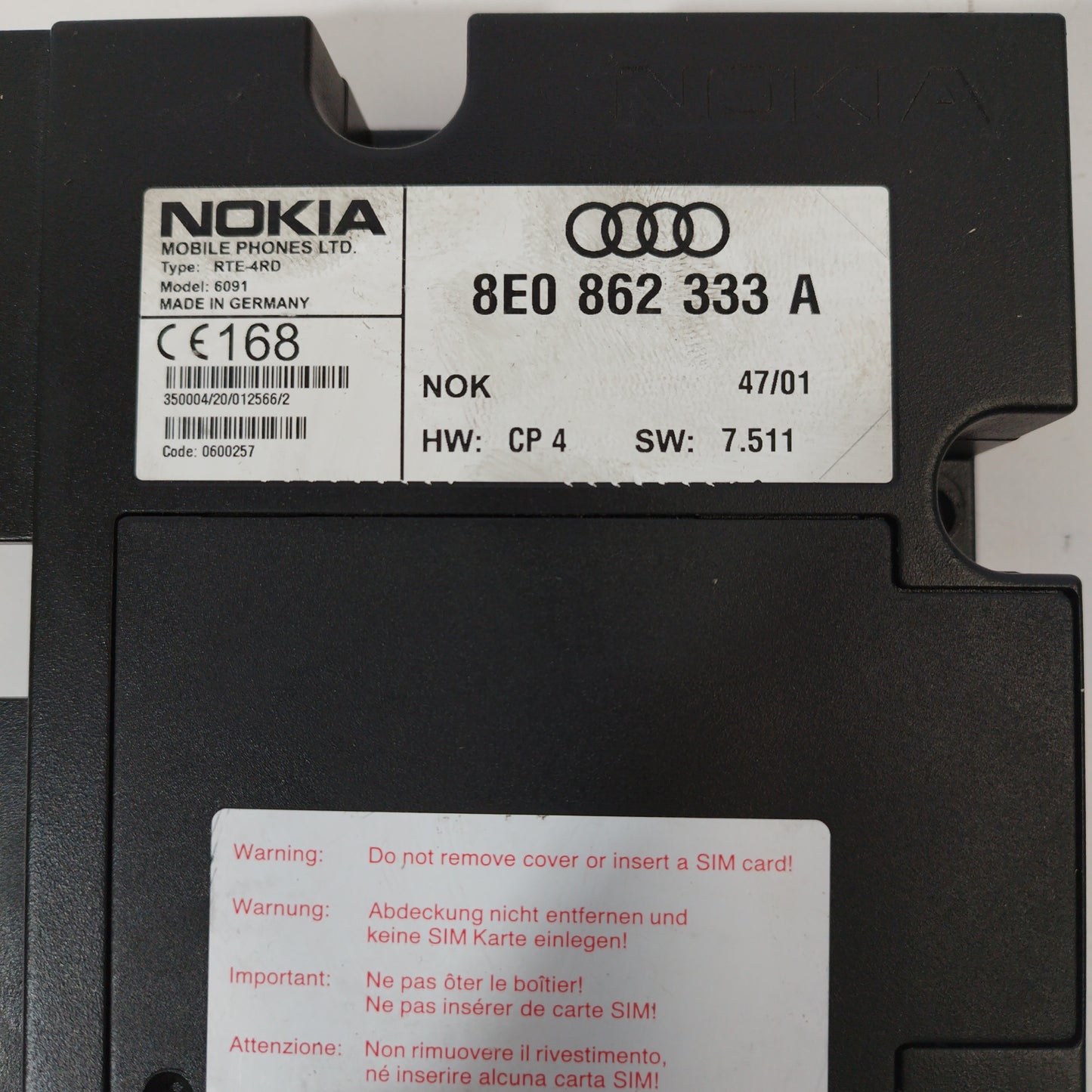 Audi A4 2004 Telefonsteuergerät Code 8e0862333a ecoAC2827