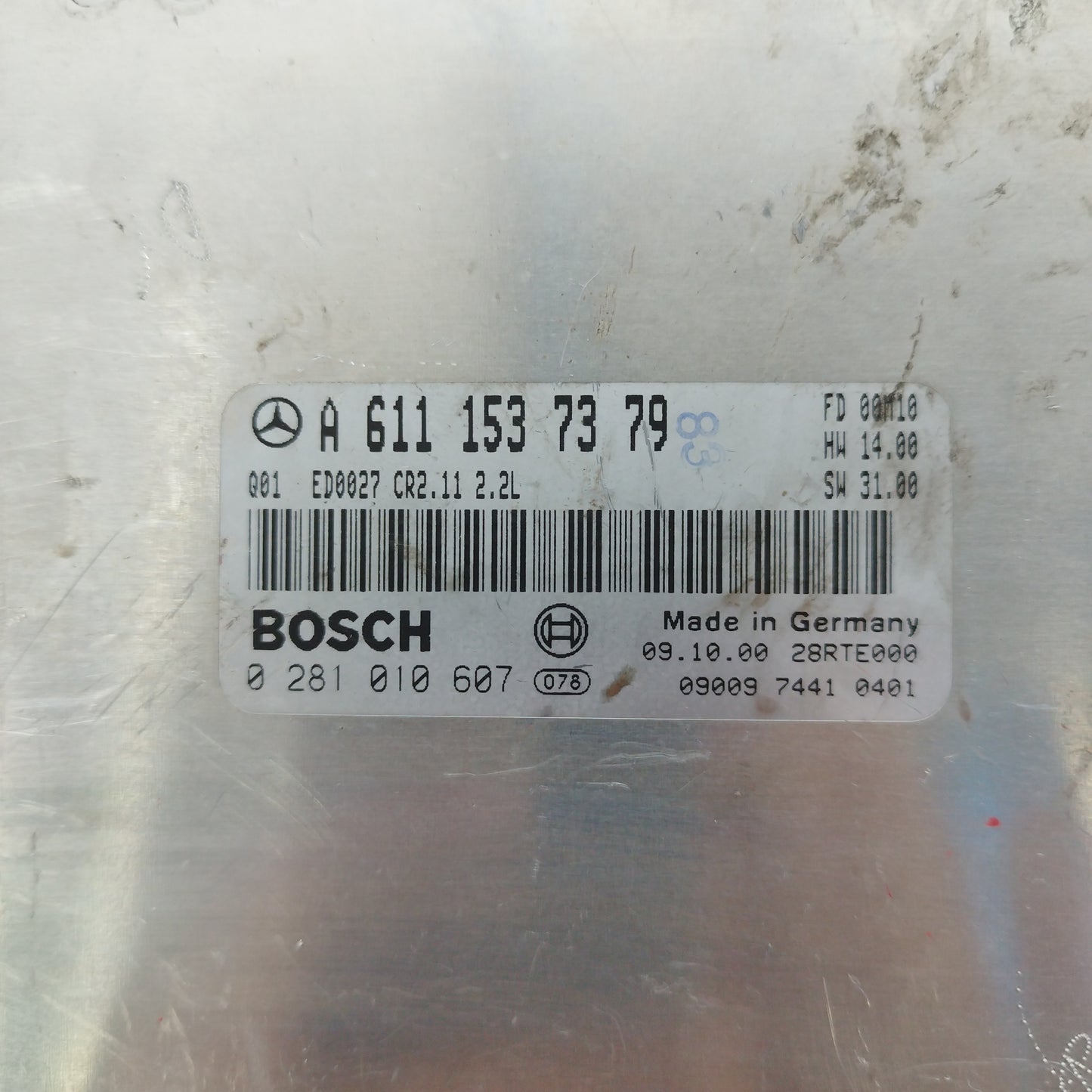 Kit accensione Mercedes Classe C W203 2.2 cdi 2001 Bosch 0281010607/ Mercedes a6111537379 ecoAC3478