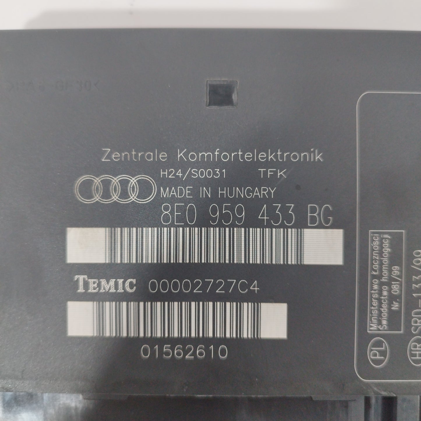 Centralina comfort Audi A4 2005 codice 8e0959433bg ecoAC3519