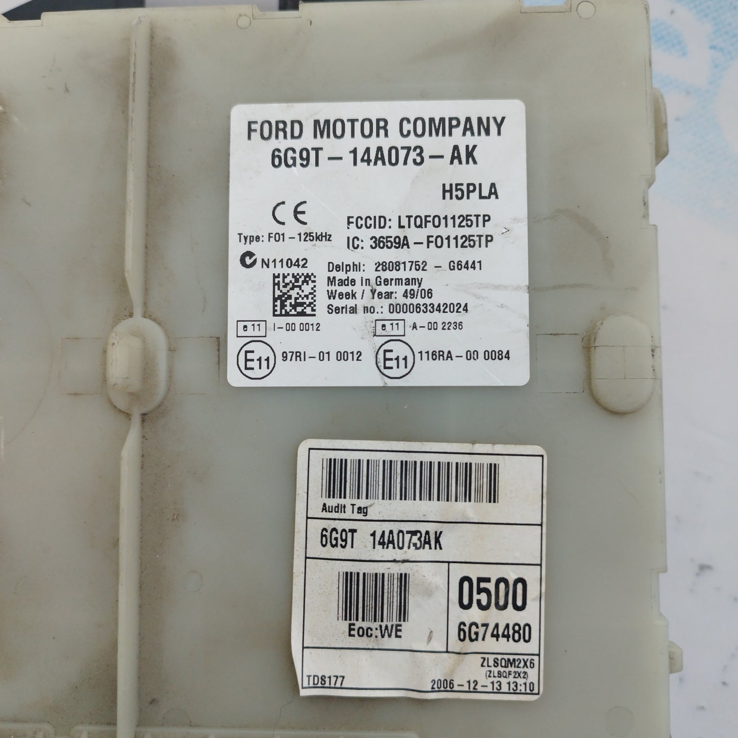 Zündanlage Ford S-Max 1.8 TDCi 125 PS, Baujahr 2008, Siemens-Code 5WS40419F-T / Ford-Code 6G91-12A650-LF, ecoAC4348