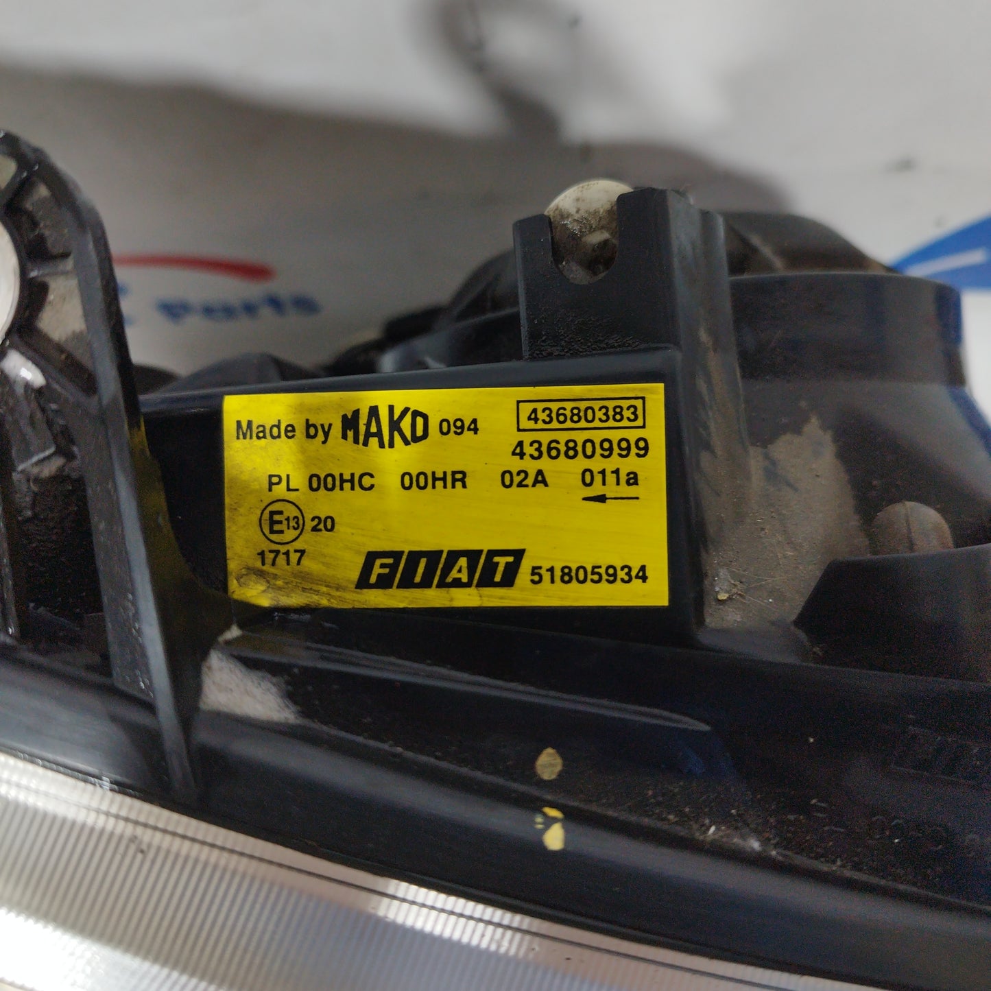 Right front light Fiat Doblo 2008 code: 51805934 ecoAC4505