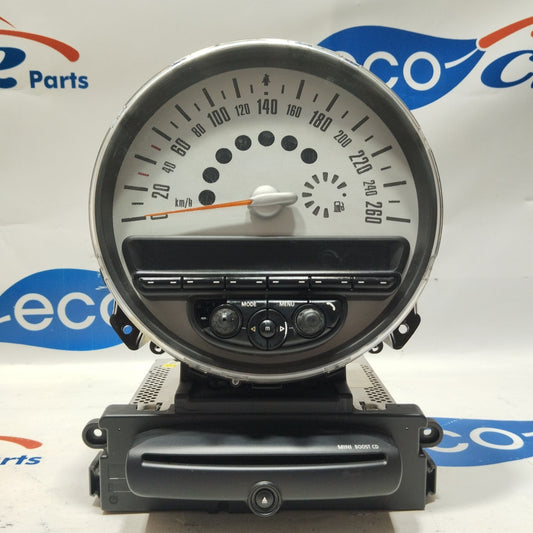 Quadro strumenti completo di autoradio cd Mini Cooper R56 1.6 D cod: 62116977077 ecoAG2457