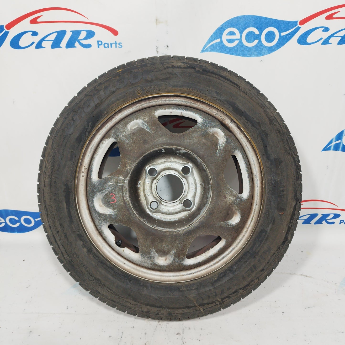 Cerchi in ferro da 14 con gomme 155/70/R14 Hankook Chevrolet Spark 2011 ecoAC4889