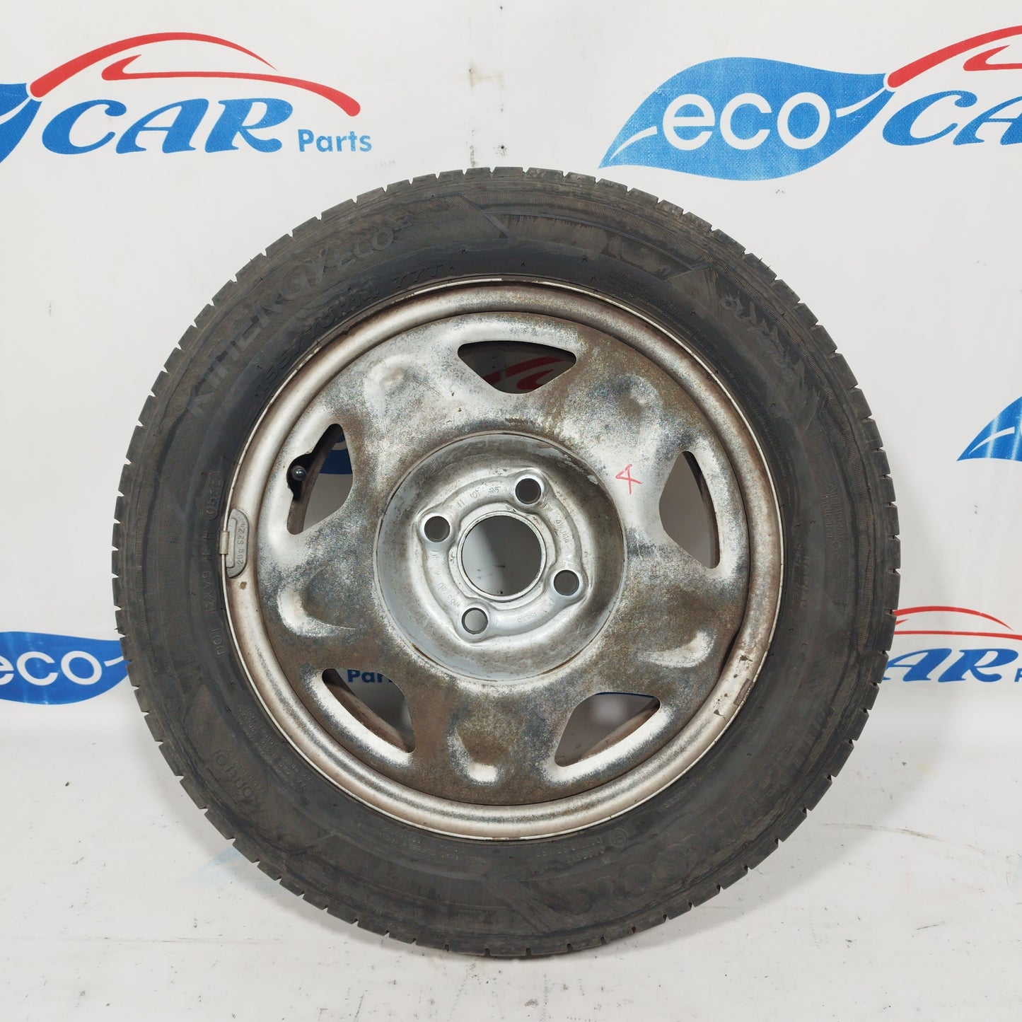 Cerchi in ferro da 14 con gomme 155/70/R14 Hankook Chevrolet Spark 2011 ecoAC4889