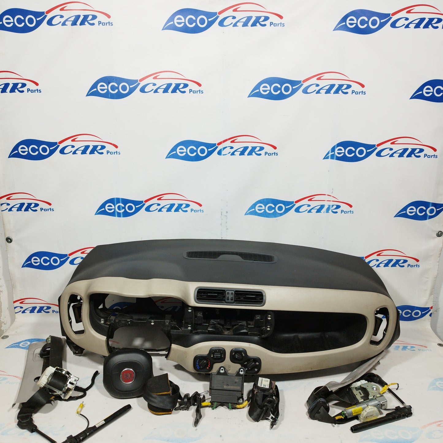 Komplettes Airbag-Set beige Fiat New Panda 2012 Code: 51842713 ecoAC5137