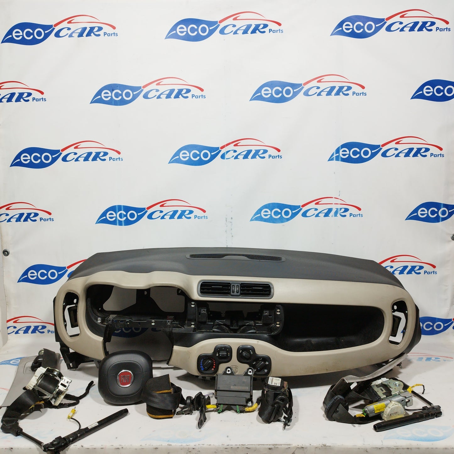 Komplettes Airbag-Set beige Fiat New Panda 2012 Code: 51842713 ecoAC5137