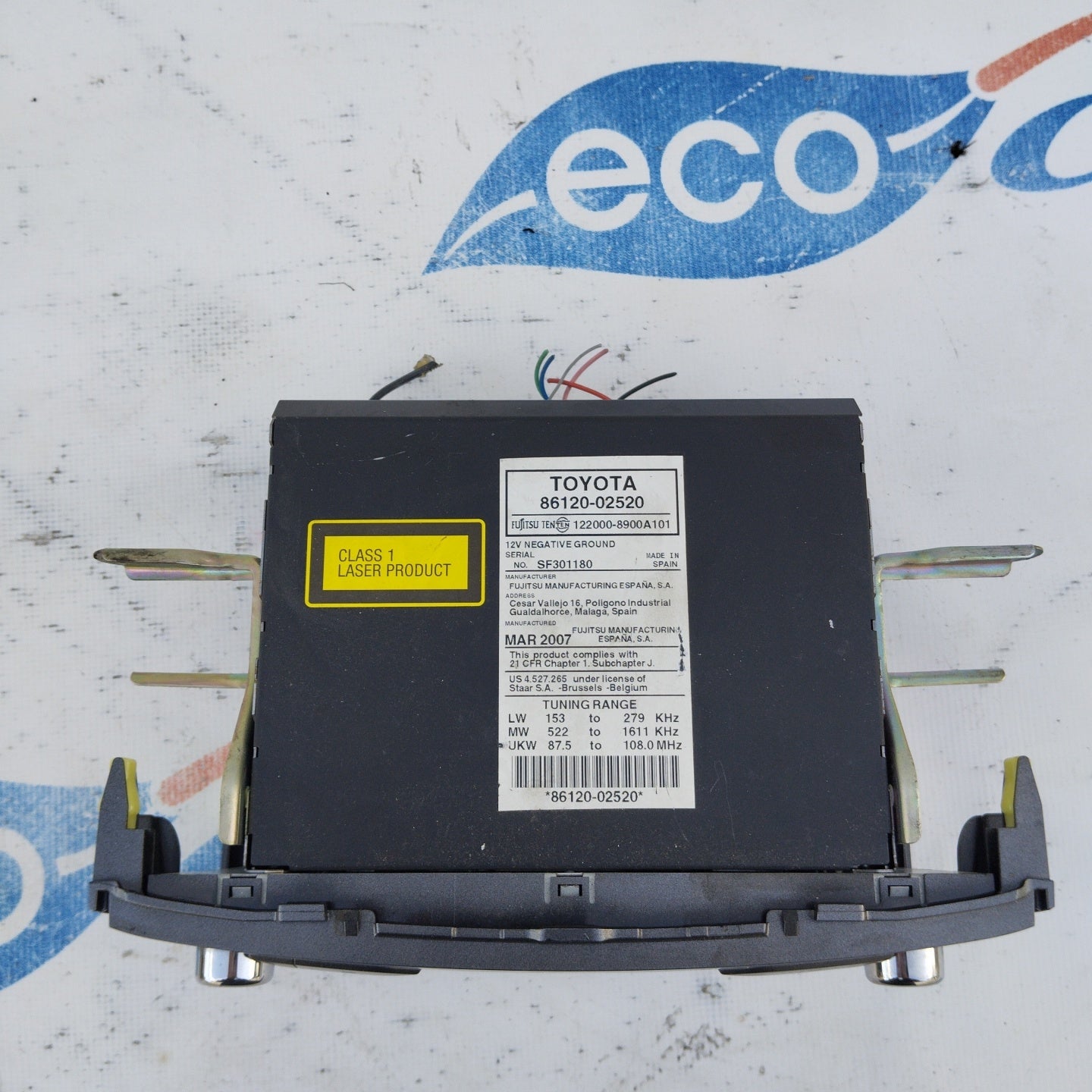 Autoradio Toyota Auris 2007 Cod. 86120-02520 ecoAG3107