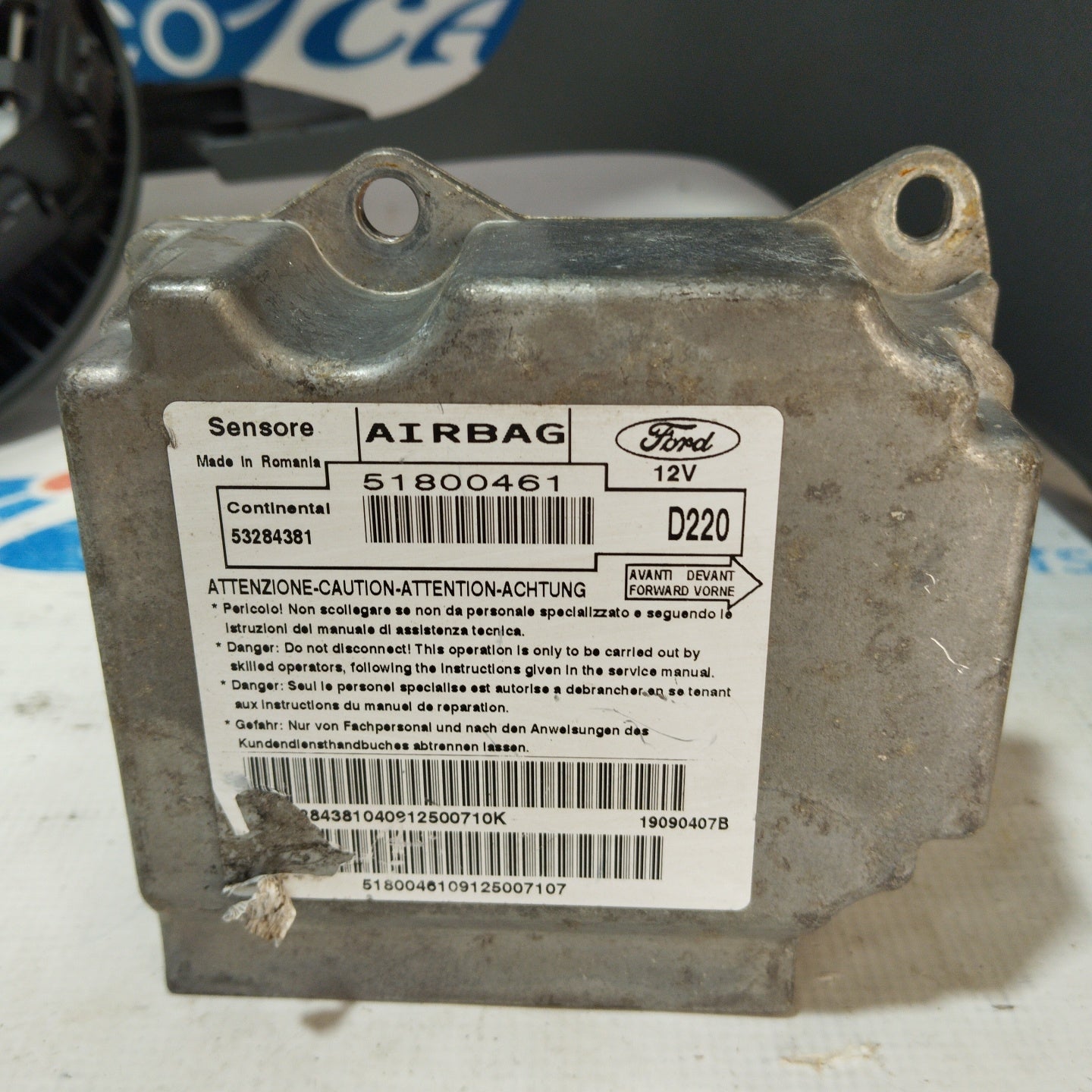 Komplettes Airbag-Kit für Ford Ka 2013, Teilenummer 51800461, ecoAG3328