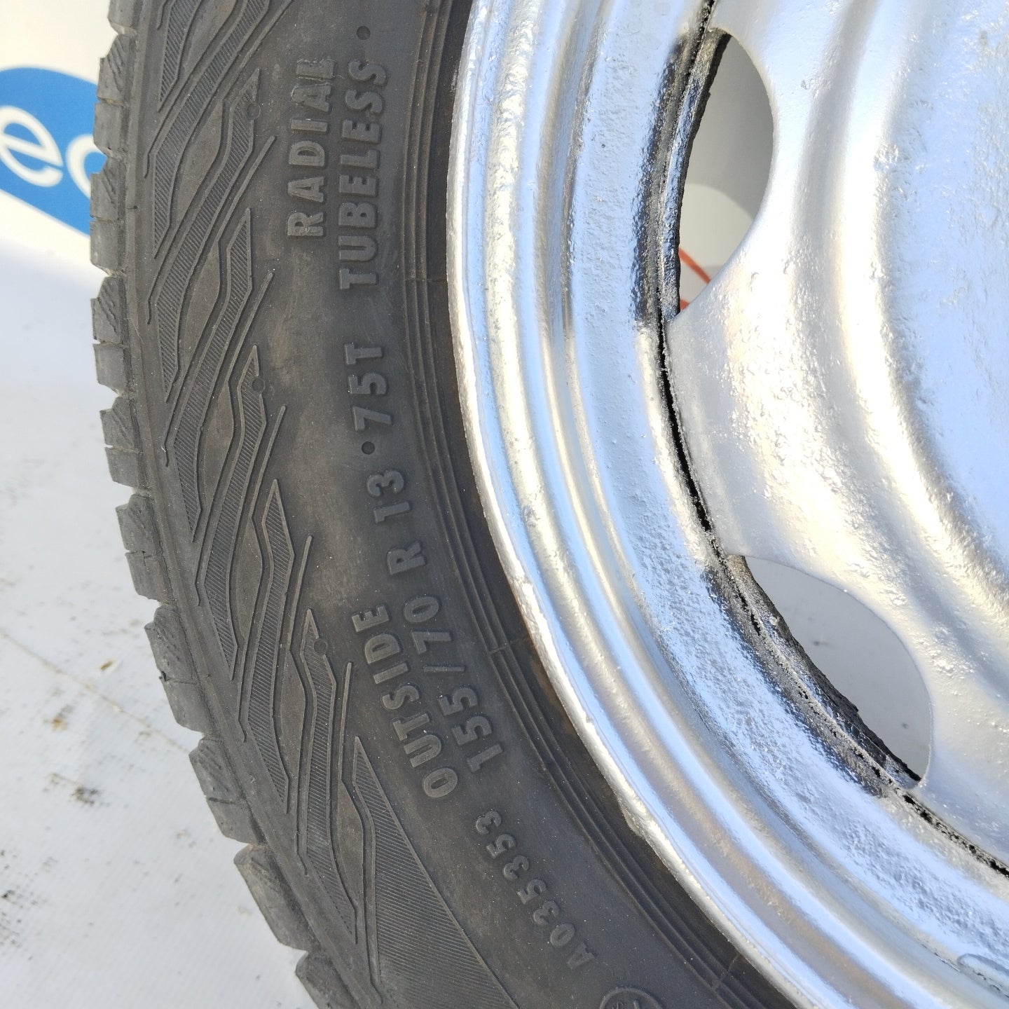 Reserverad Fiat Panda 4x4 1995 Größe 155/70R13 4-Loch Reifenprofil 60% ecoAG3544