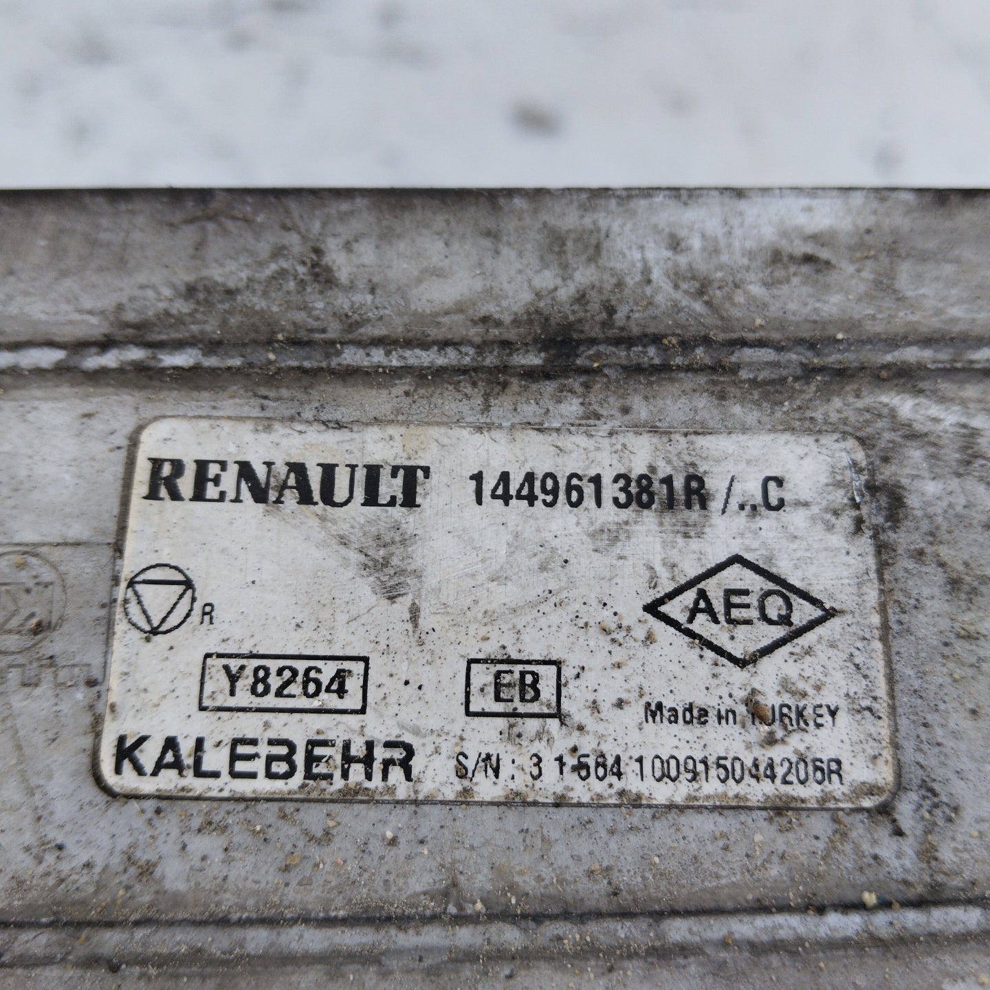 Radiatore intercooler Renault Clio 1.5 DCI 2015 Cod. 144961381r ecoAG3746