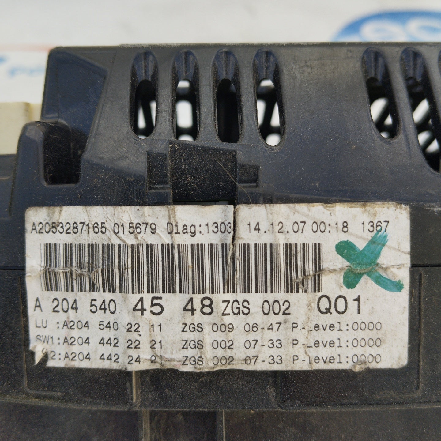 Mercedes C-Klasse W204 220 CDI Instrumententafel-Code: A2045404548 ecoAG4058