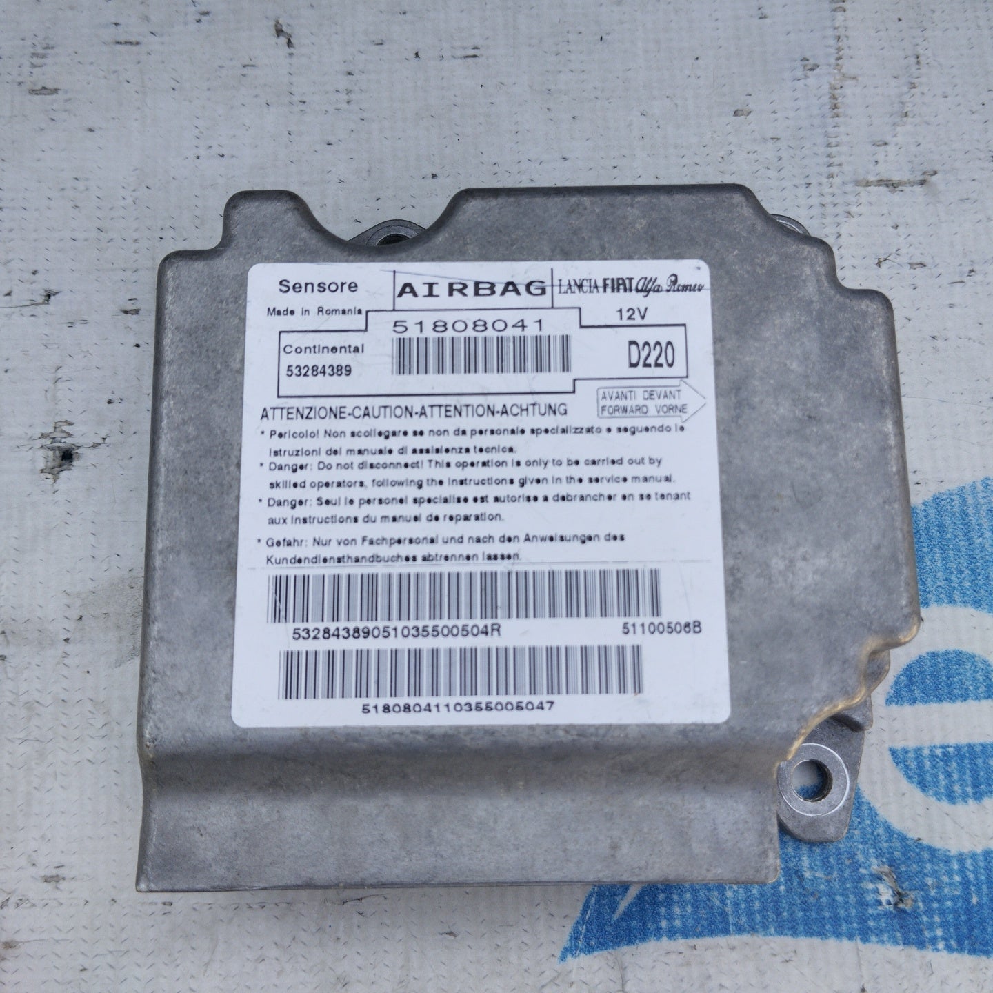 Kit Airbag Lancia Delta 2010 cod: 53284389  ecoAG4594