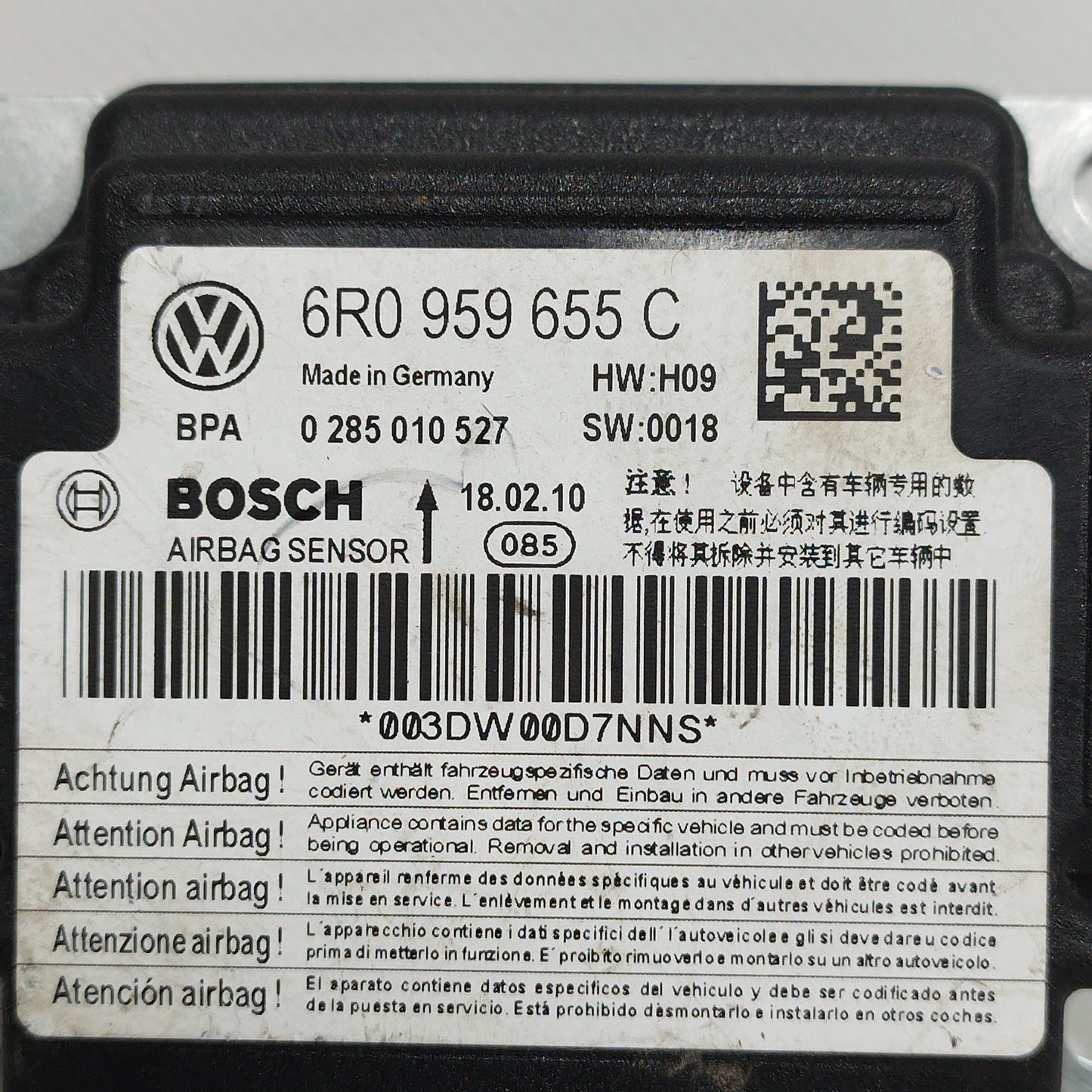 Kit airbag Volkswagen Polo 2014 Cod Centralina: 6R0 959 655 C ecoAC7518