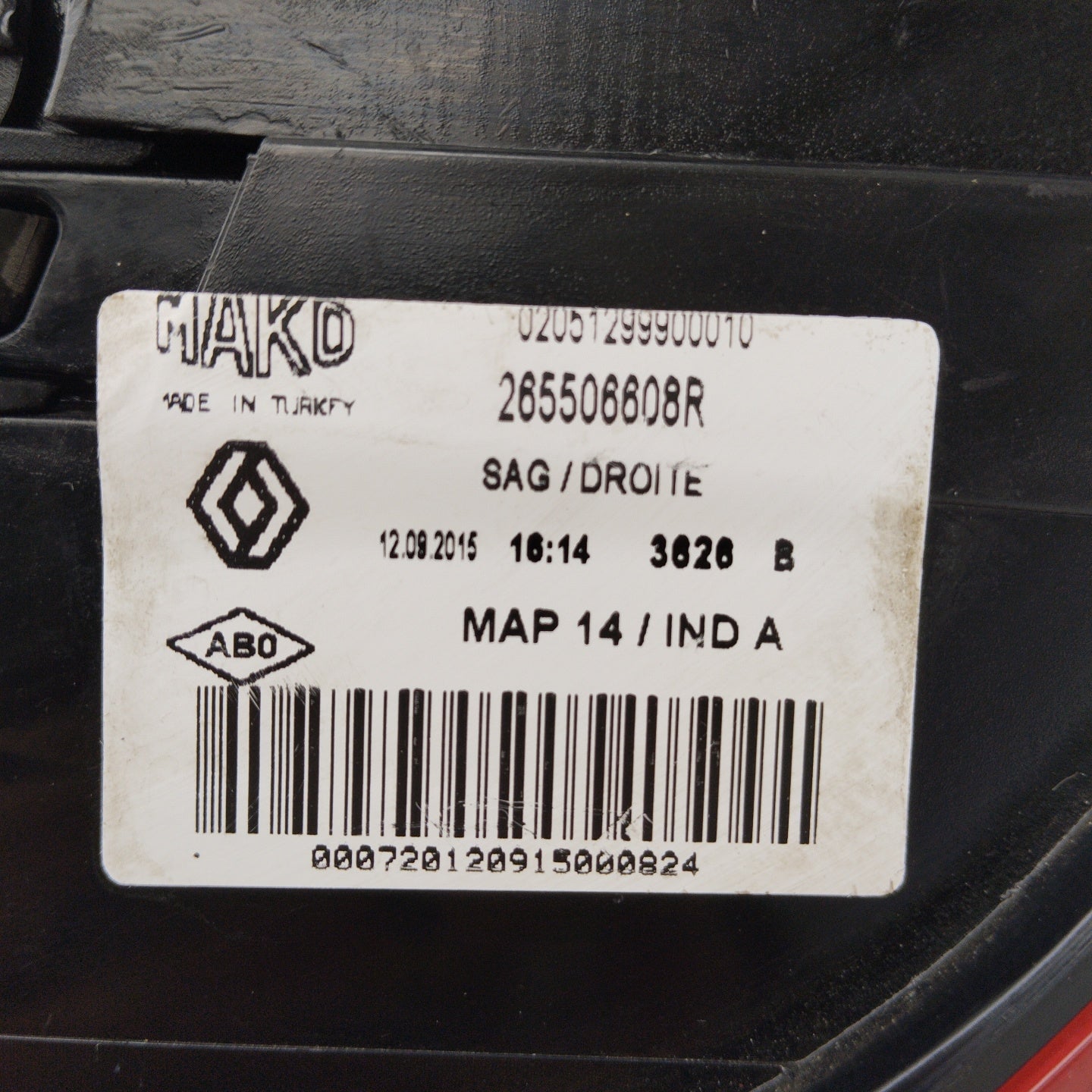 Renault Clio 2016 ecoAG4717 Außenleuchte rechts hinten