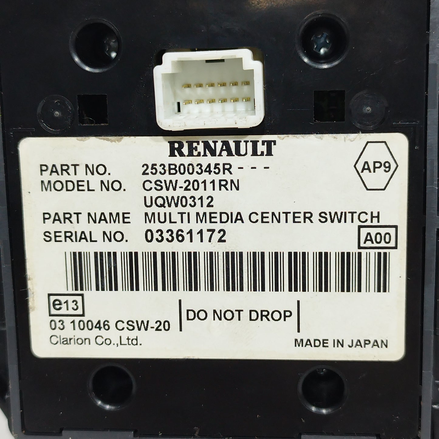 Pulsantiera comandi navigatore Renault Megane 2010 cod: 253b00345r ecoAC7837