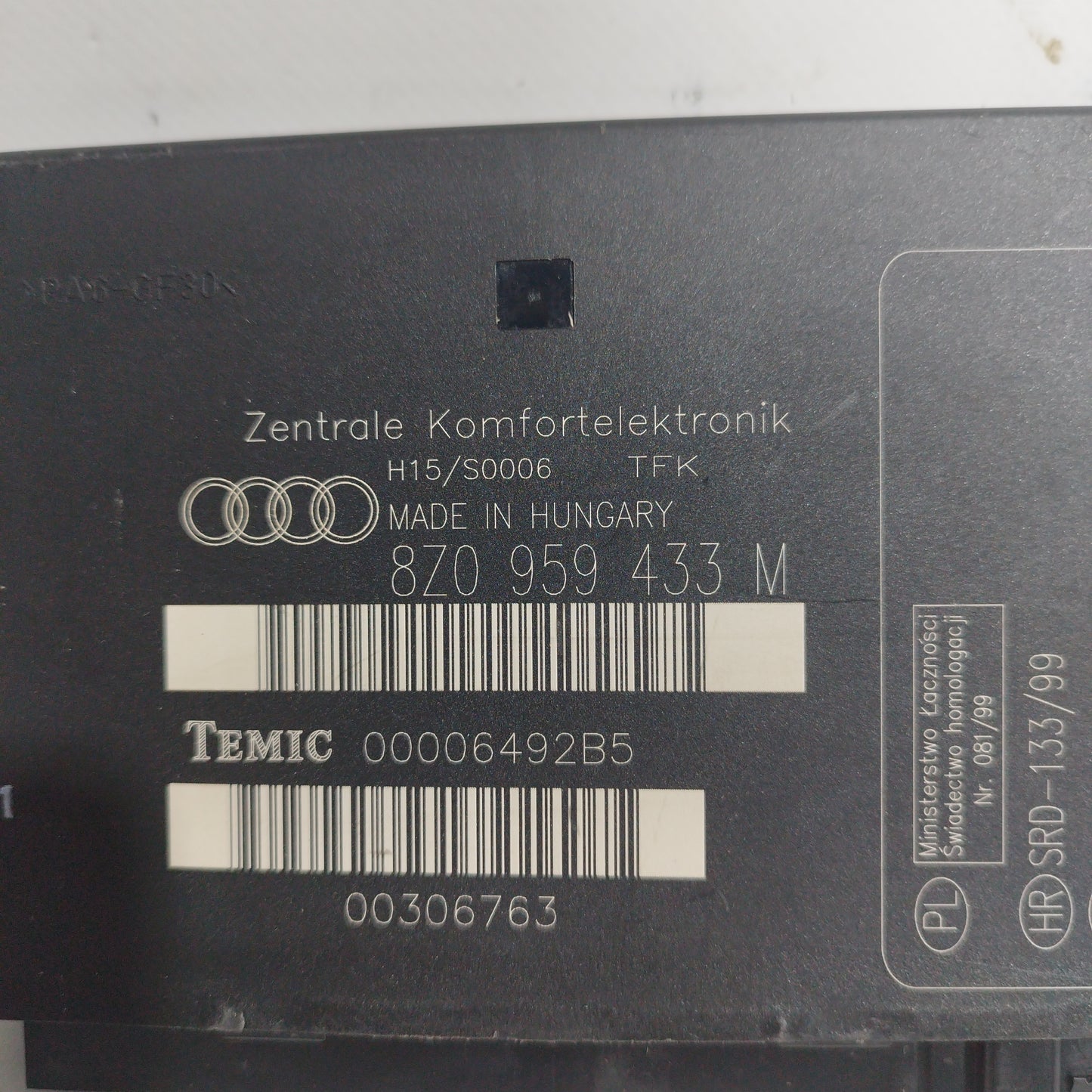 Centralina comfort Audi A2 1.4 tdi 1999 cod: 8z0959433M ecoAC7899