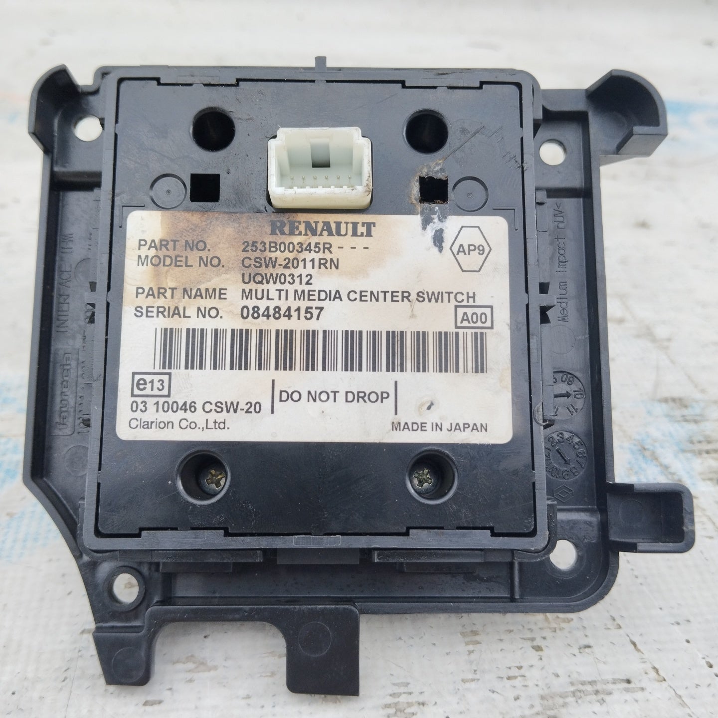 Joystick / Bordcomputer Renault Megane 2010 Code 253b00345r ecoAG5086