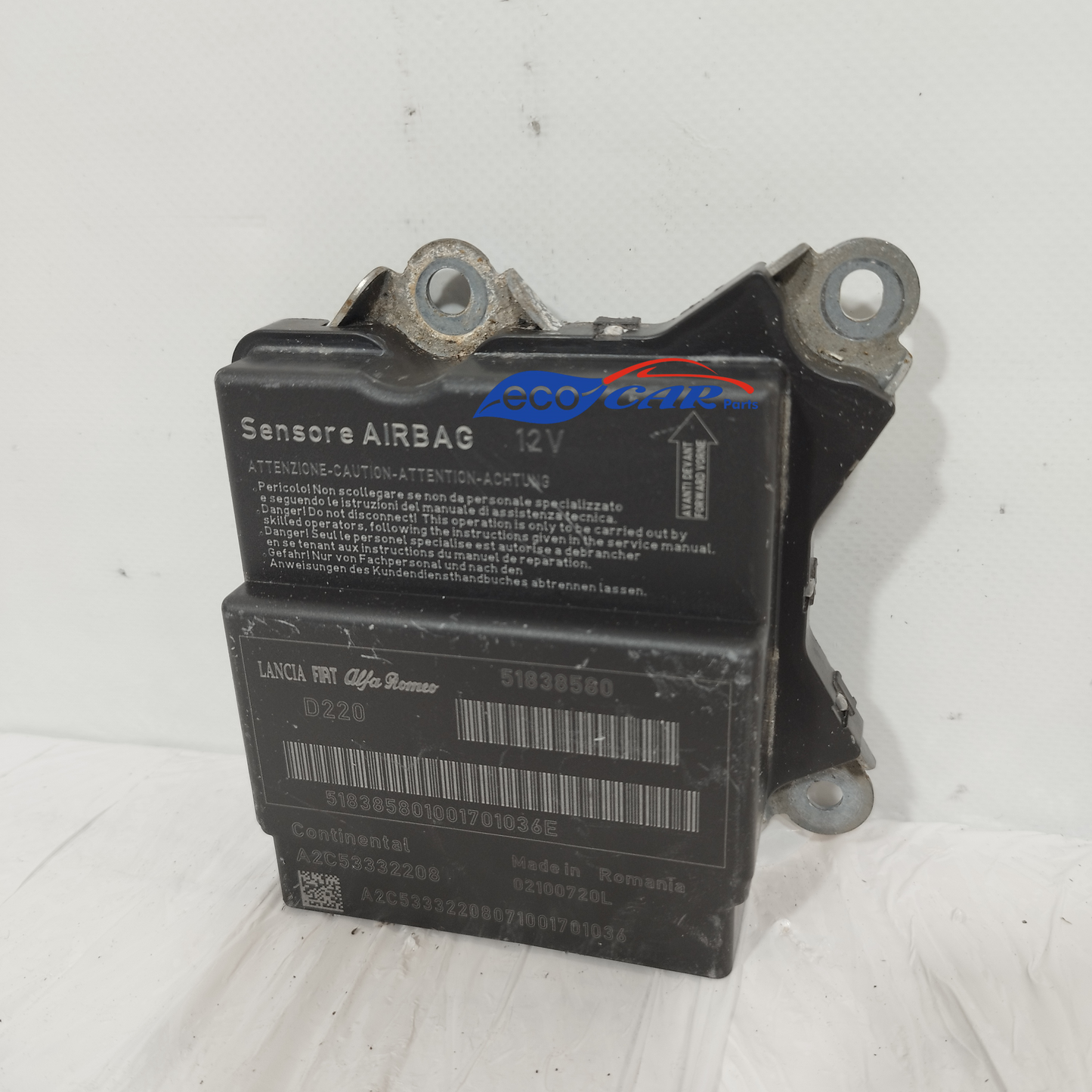 Code des Airbag-Steuergeräts für Fiat Punto Evo 2013: 51838580 ecoAC12062