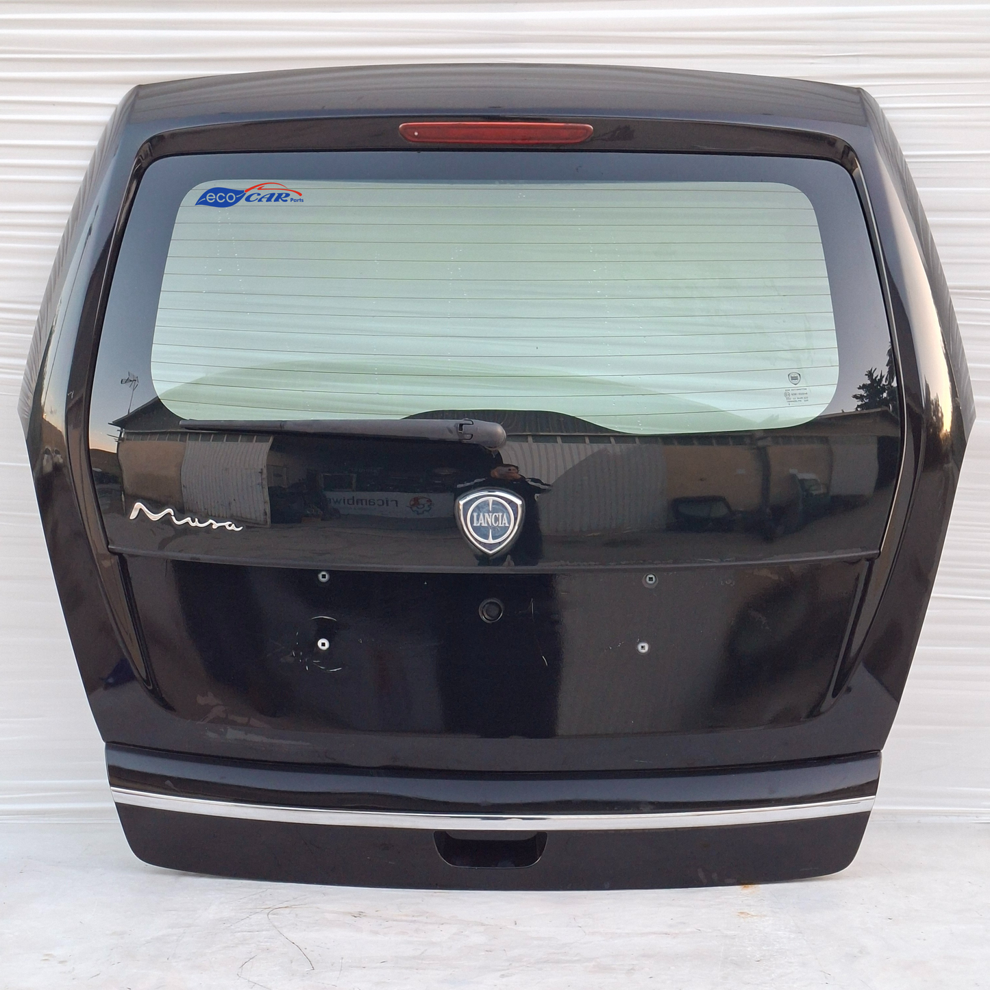 Lancia Musa Heckklappe, Baujahr 2010, schwarz, kleine Delle und einige Kratzer, ecoAG7699