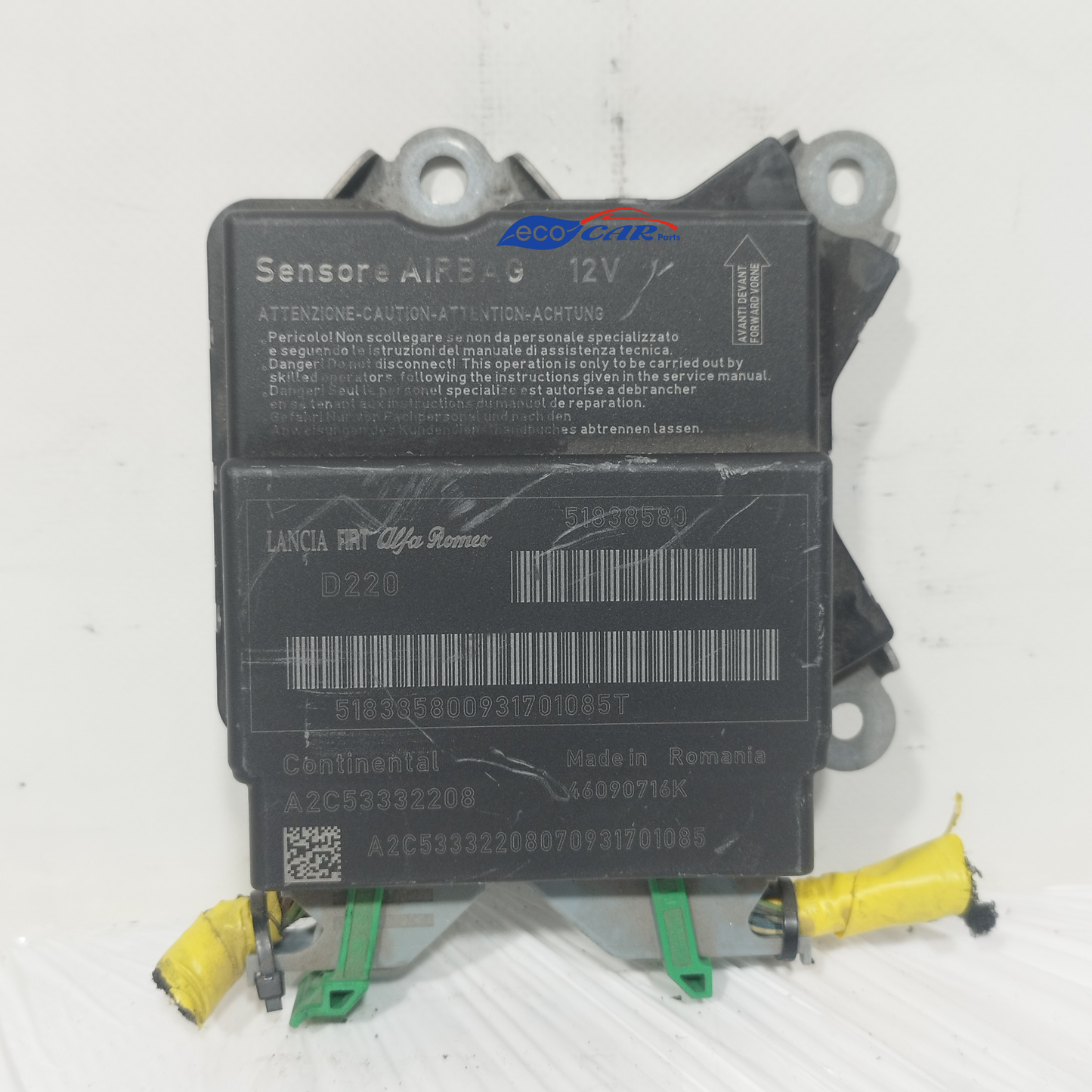 Code des Airbag-Steuergeräts für Fiat Punto Evo 2012: 51838580 ecoAC13245